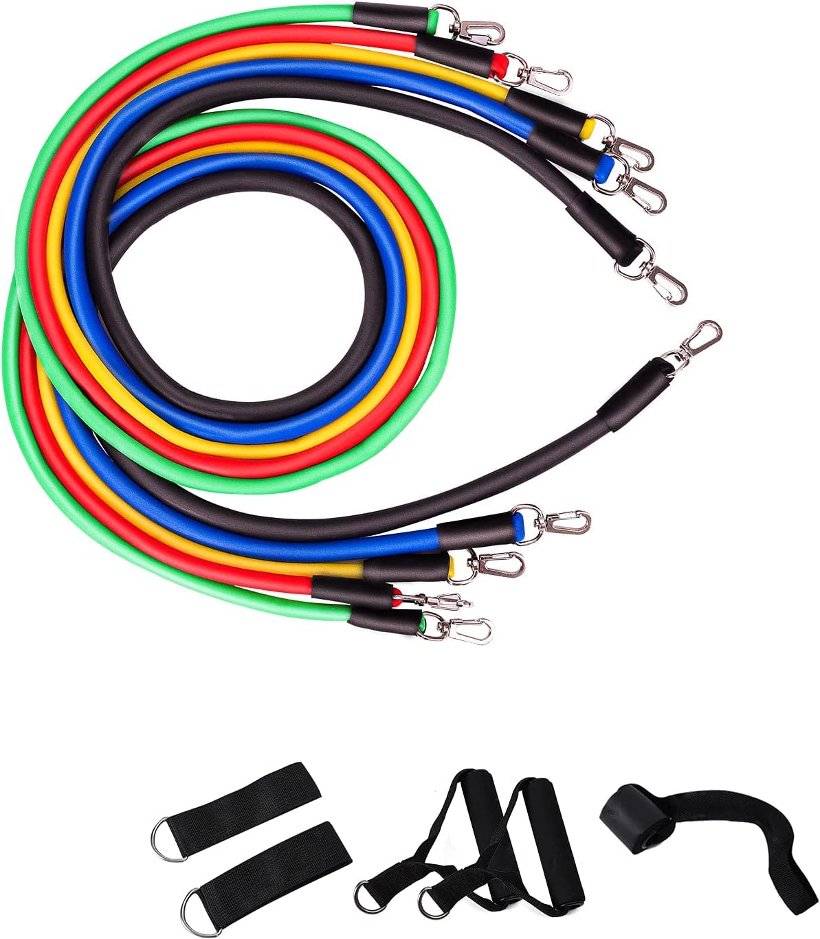 Omount Rubber Resistance Bands Set – Exercise Band Fitness Equipment, Suitable for Home & Gym Workout for Men and Women, Toning Tube for Exercise & Stretching, Multi Resistance Exercise kit.