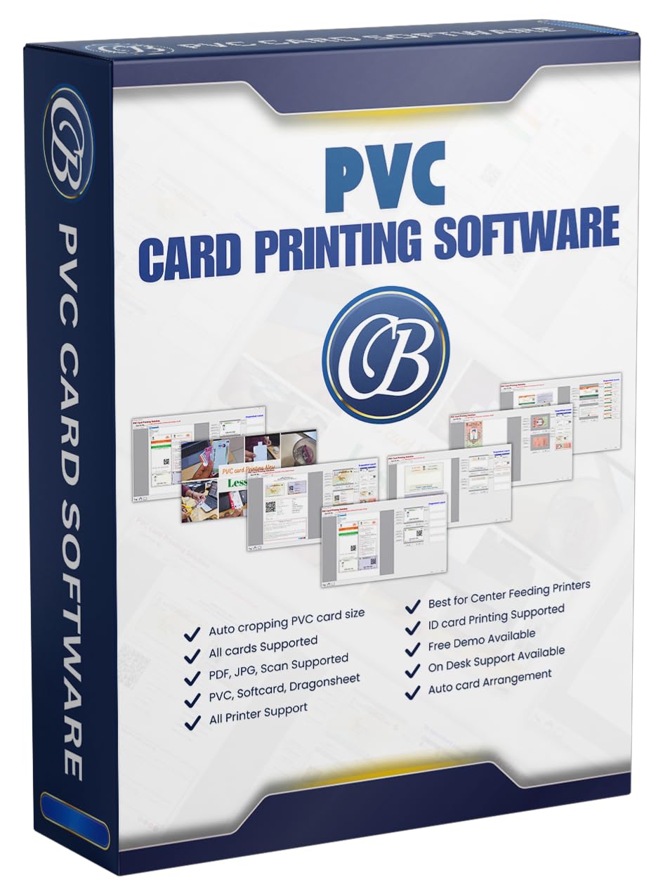 PVC Card Printing Software for ID Cards, All Printer Support, Auto Cropping, Centre Feeding Compatible (7 DAYS SUBSCRIPTION, WINDOWS)