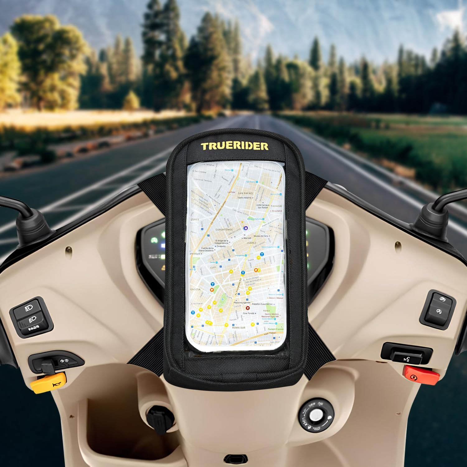 Pivalo Mobile Holder Hand Free Pouch Bag Water Resistant Phone Protection Case Cover Universal Fit Biking Accessory for All Motorcycles Scooty & Bike (Pack of 1, Black)