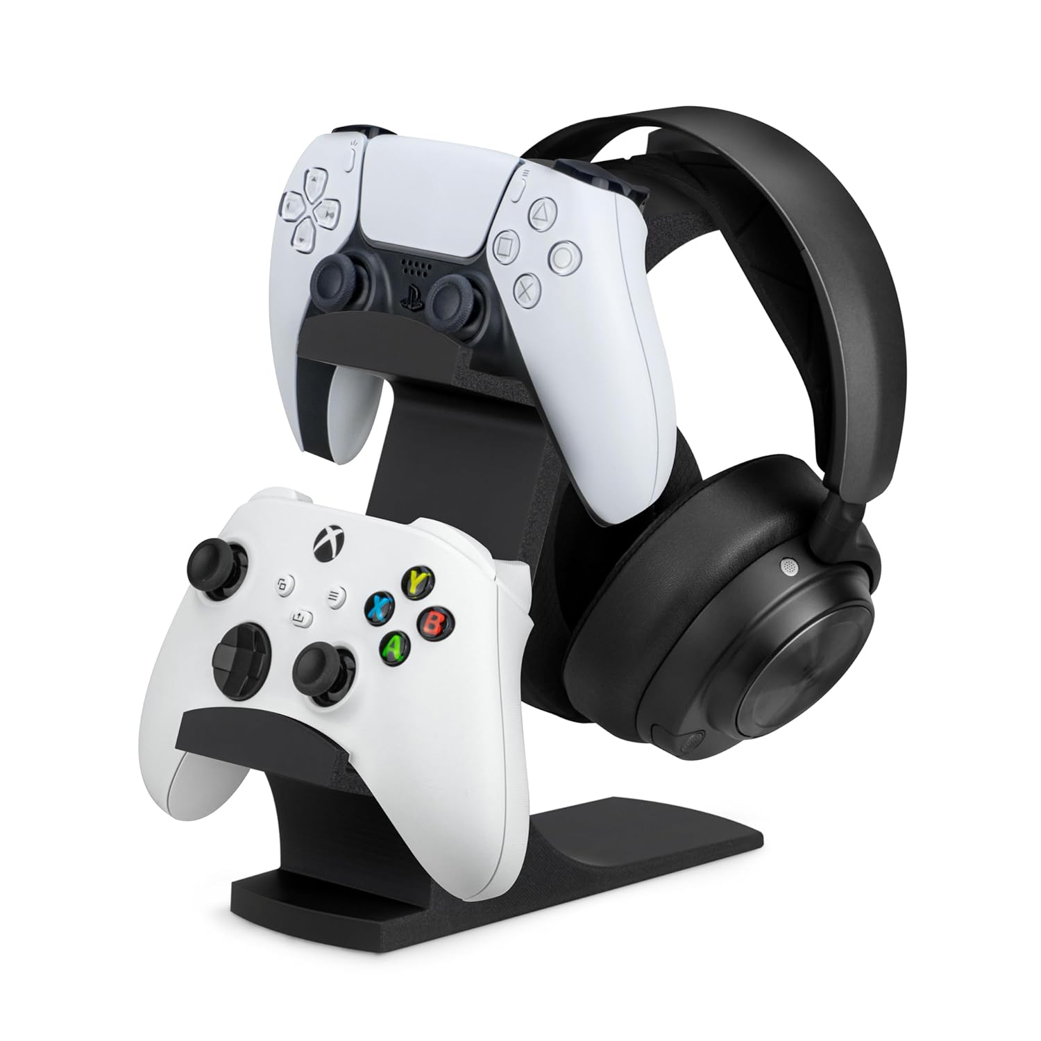 The Gravitas – Headphone Stand & Game Controller Holder for Desk – Universal Design for All Types Of Headsets & Gamepads (Black)