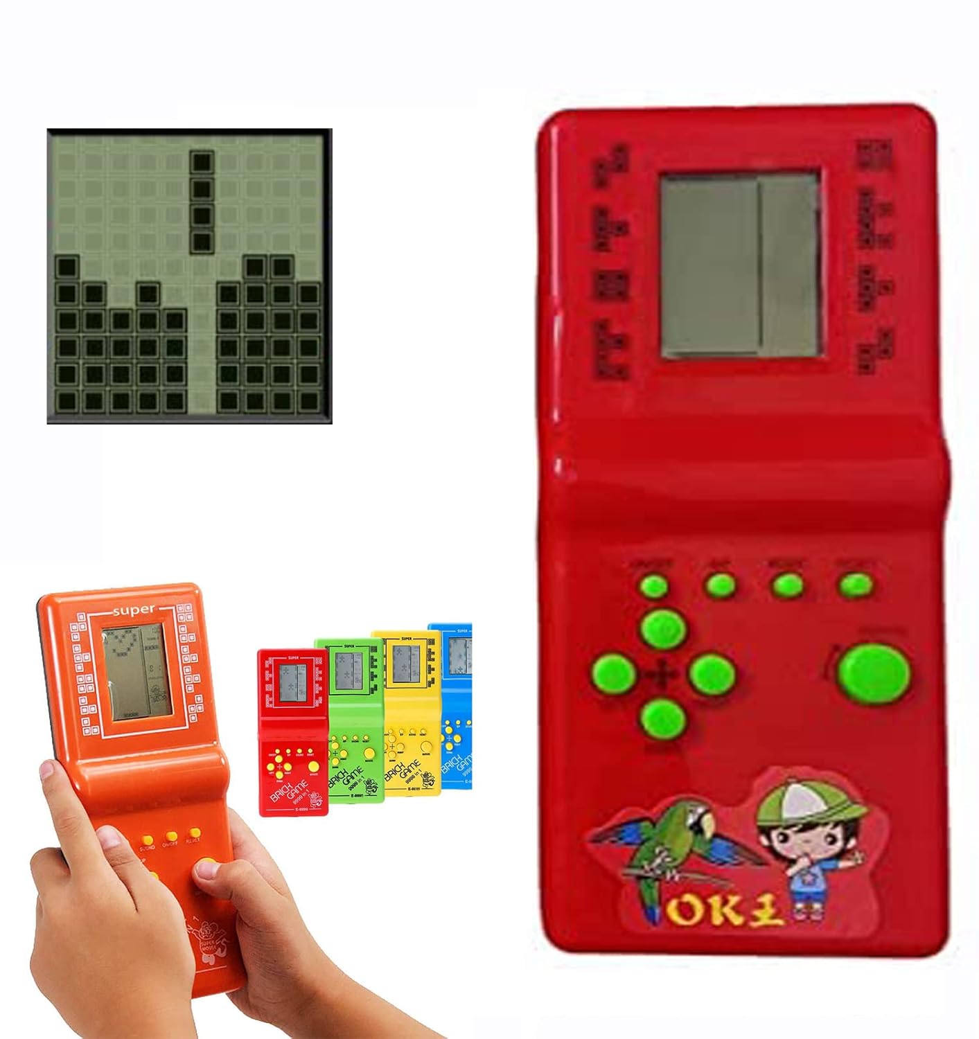 VGRASSP Handheld Portable Indoor and Outdoor Brick Game 9999 in 1 Video Game Compatible for Kids – Colour and Design as per Stock
