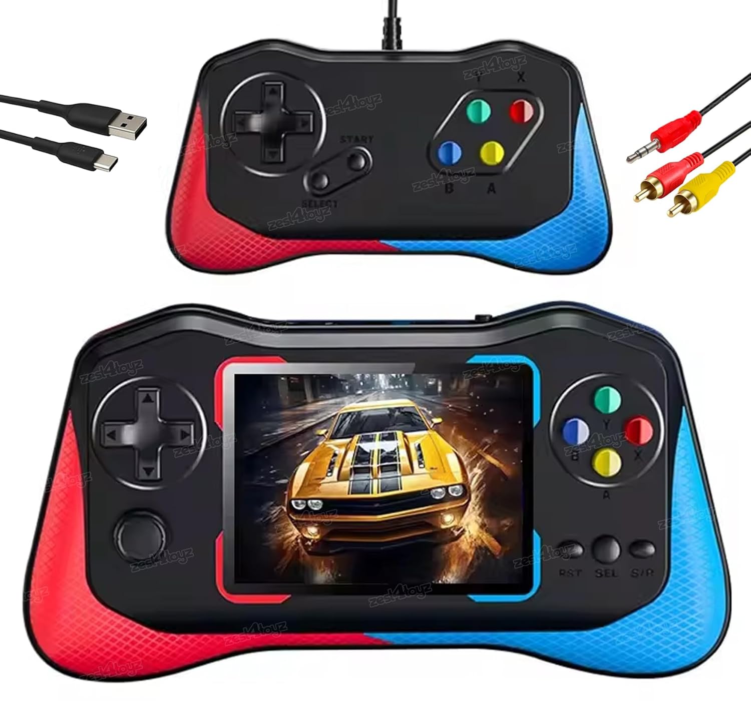 Zest 4 Toyz Video Game for Kids with USB Portable and TV Connectivity Remote Sensing Game Console 3.5 inch HD Color Screen for Boys and Girls Multicolor