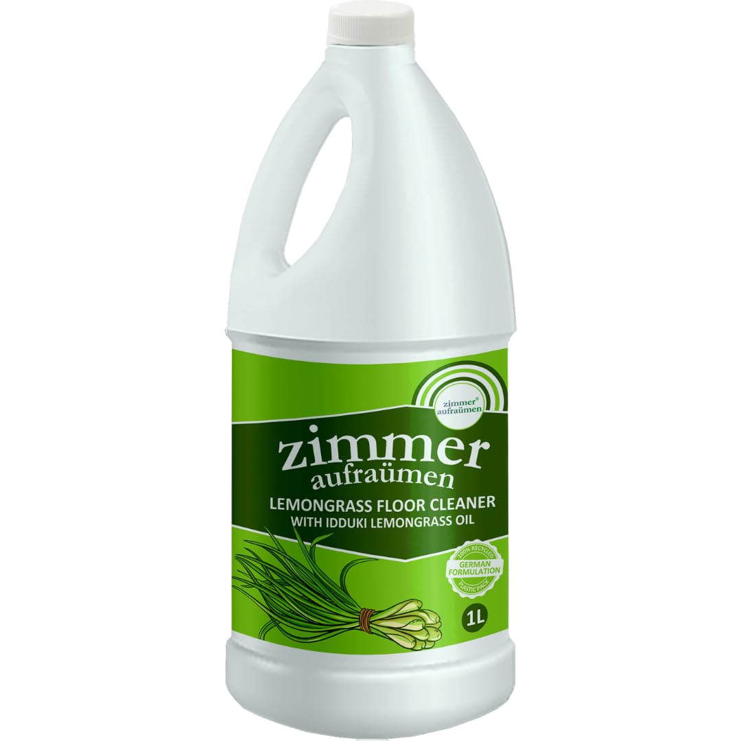 Zimmer Aufraumen Lemongrass Floor Cleaner 1L, Natural & Organic, 4X Concentrated, Economical