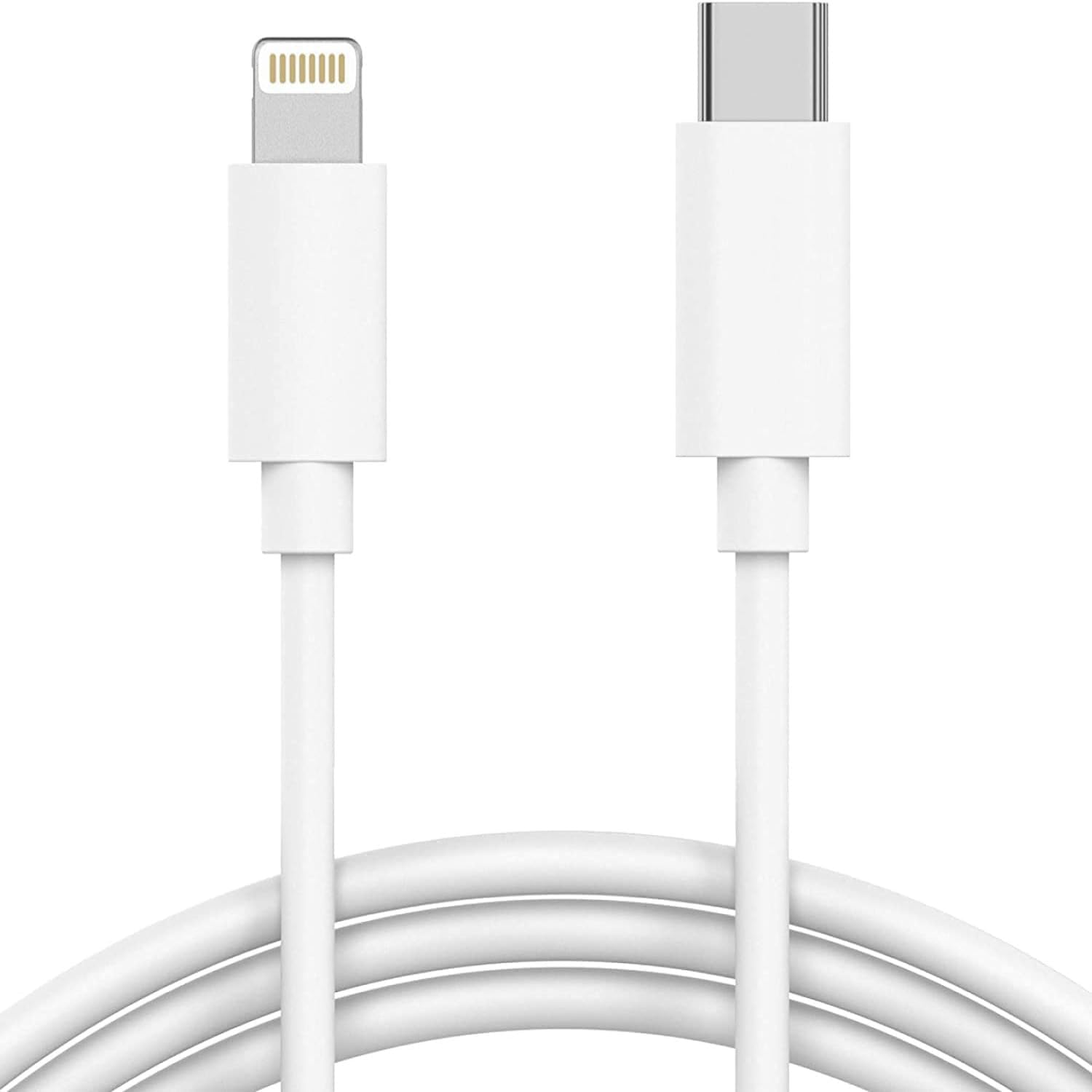 Estrenar Fast Charging Type-C to 8 Pin USB Cable, 480 Mbps Data Sync Cable Compatible with All iPhone, iPod, iPad Air/Mini and Lightning Fast Charging iOS Devise (1 M, White)