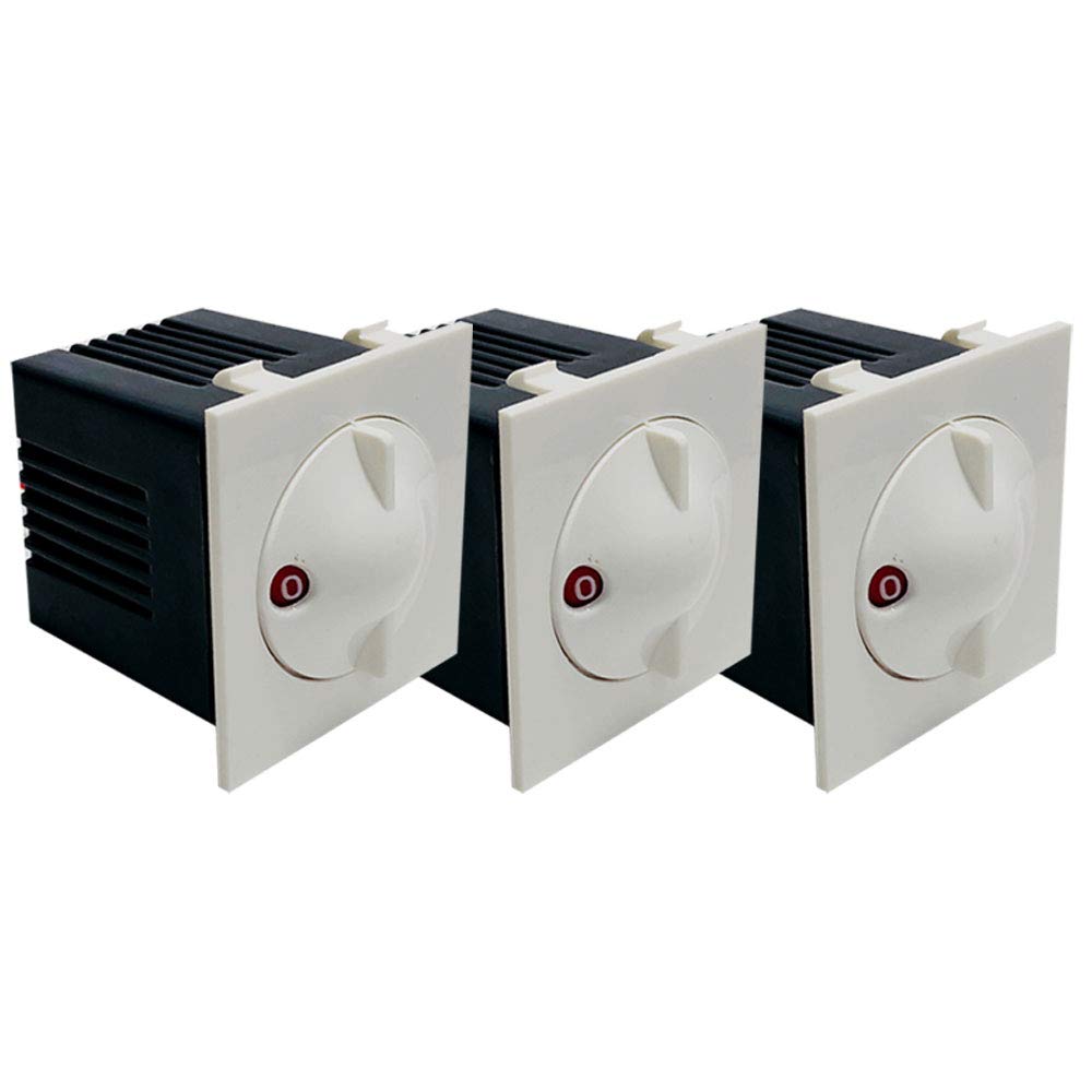 Hi-Plasst Socket Nixon (Pack of 3) 2M Socket Type Electronic Fan Regulator, 5-Step, Modular Step Type Regulators for Fan For Home & Offices (L*B = 5 * 4.7cm) Capacitor Based