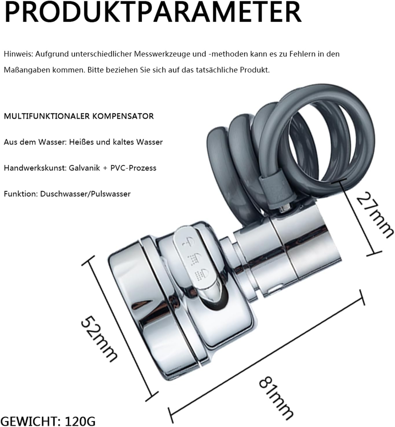 INKAJ Kitchen Sink Swivel Faucet Head 3 Water Outlet Modes 360° Faucet Sprayer Attachment with Stretchable Hose, Anti-Splash Large Angle Rotatable Tap Head Replacement Aerato (Pack Of-1)