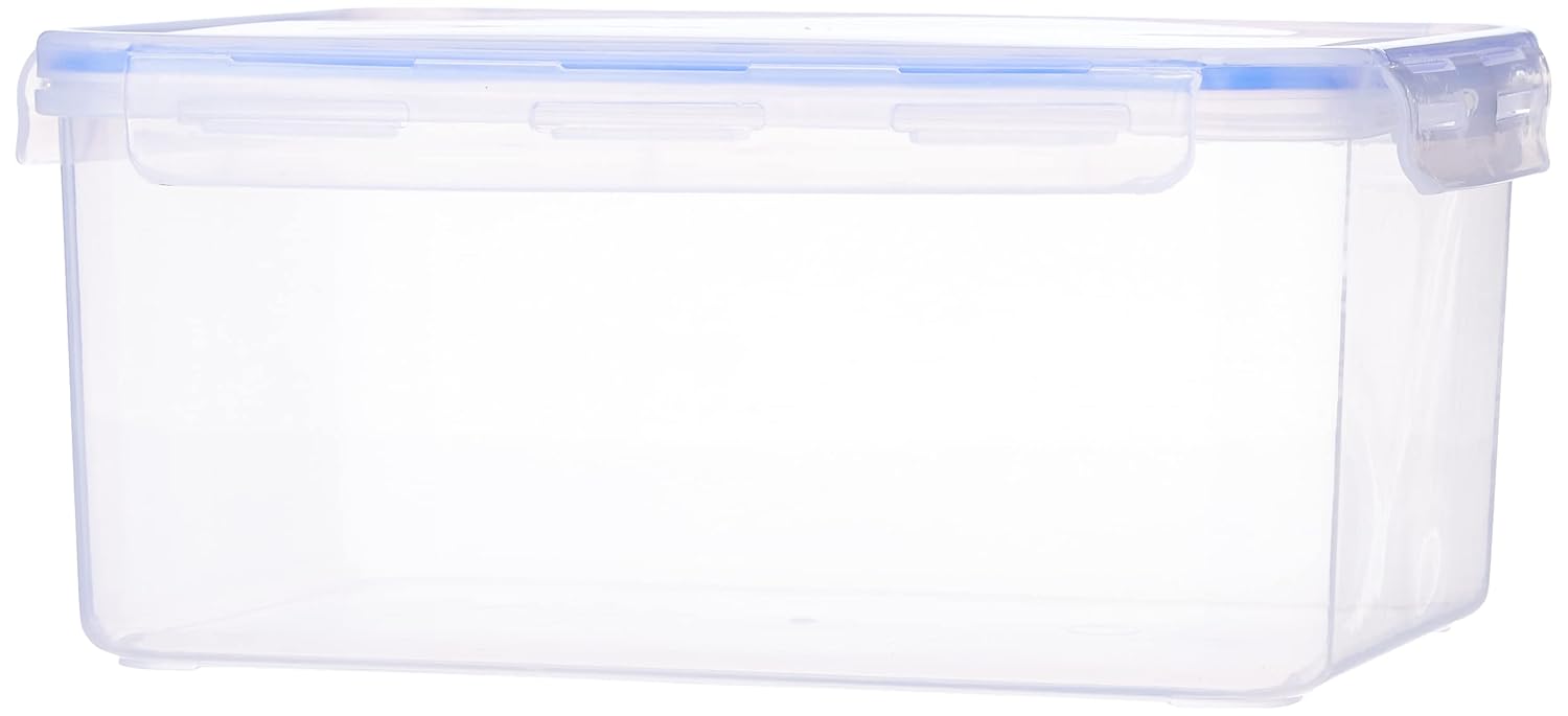 Aristo Lock & Fresh 402 Plastic Storage Container For Storing grains, pulses, rice, wheat etc – 6400 ML, Transparent Clear, large (LOCK&FRESH402) (29.5 x 22.5 x 13cm)