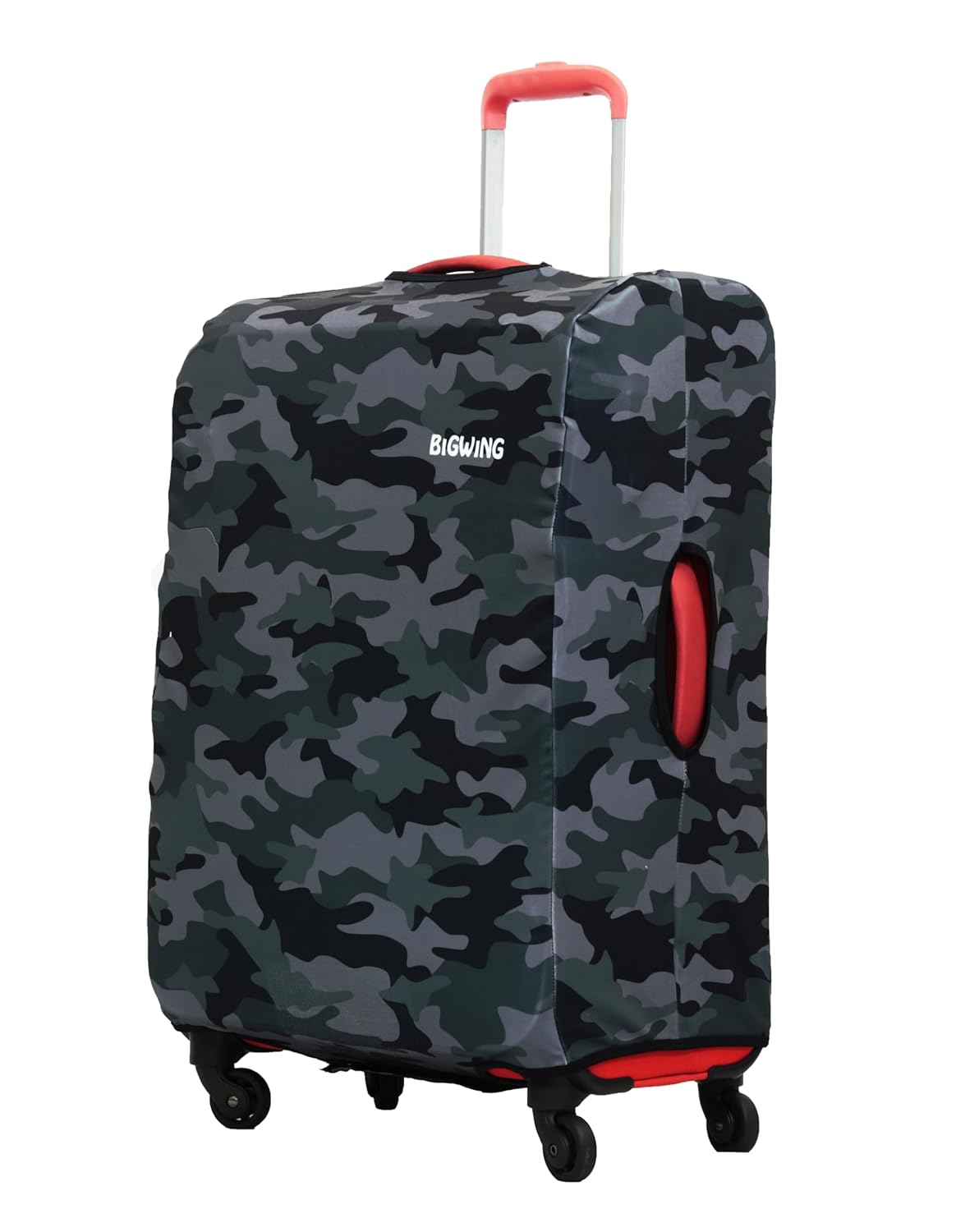 BIGWING Protective Cover in Polyester Fabric with Camouflage Print for | 24′ Inch 65 cm Medium Size | Soft Luggage Trolley Bag Cover (Fits Only On Fabric Trolley Bag)