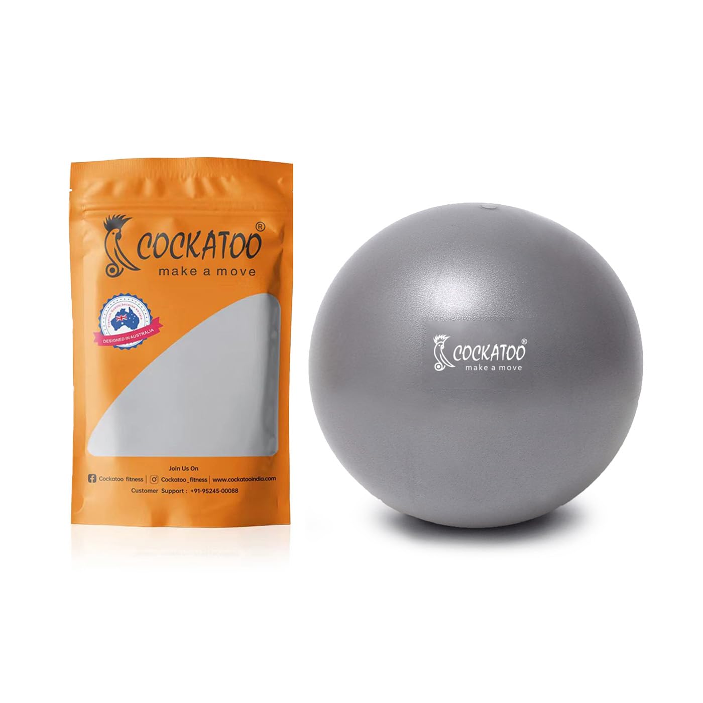 Cockatoo PVC 25 Cm Mini Gym Ball, Exercise Ball, Exercise & Fitness, Grey