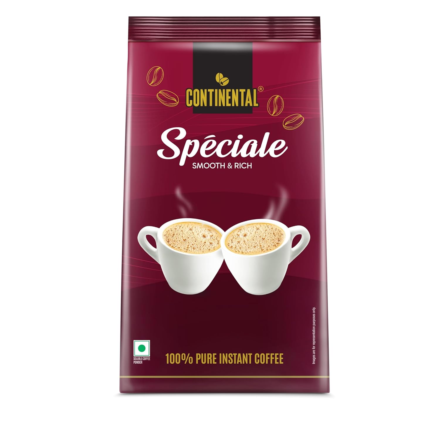Continental Speciale Instant Coffee | Premium Arabica Blend | 100% Pure Instant Coffee | Smooth & Rich Coffee | Medium Roast | No Added Flavors | 200g / 180g Pouch (Weight May Vary)