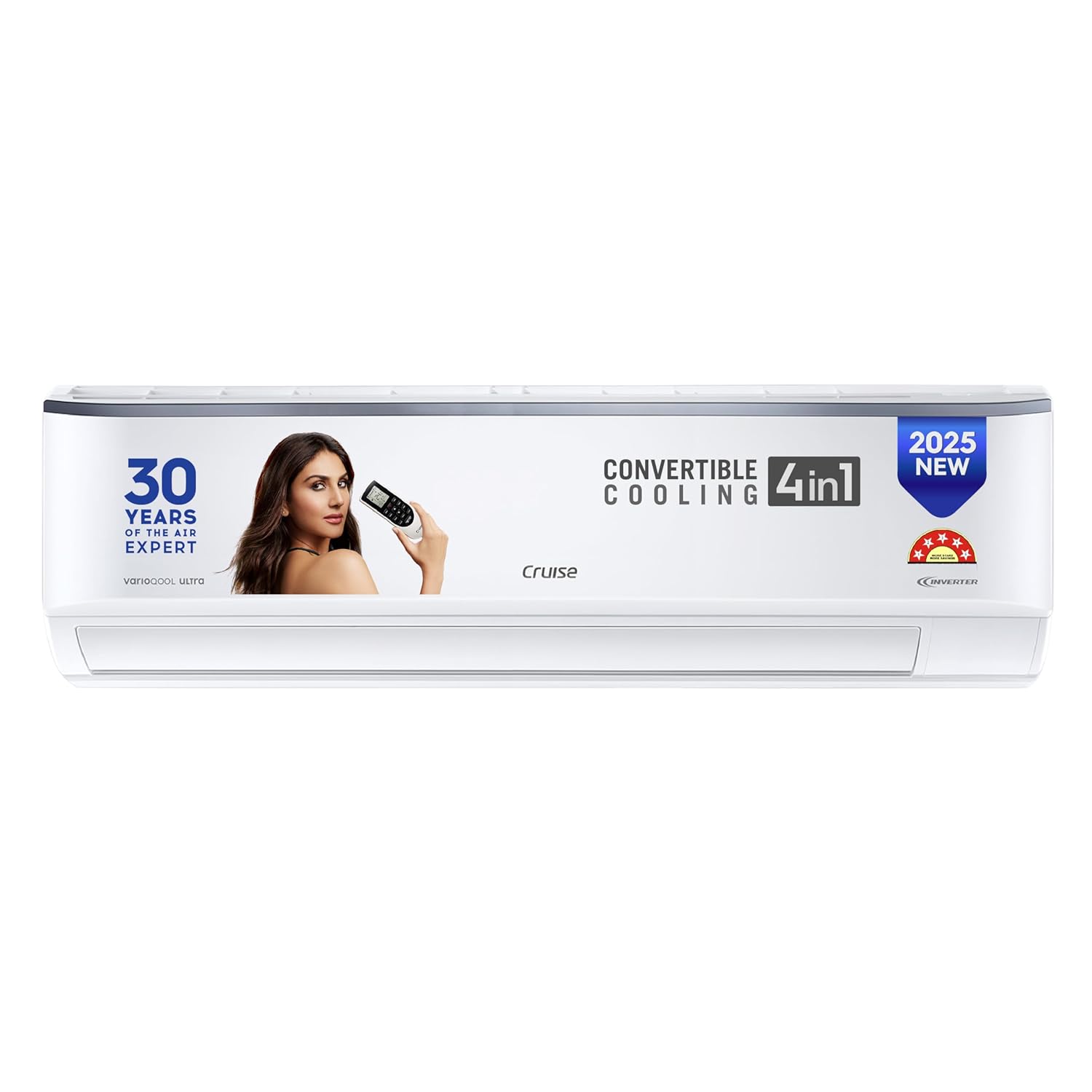 Cruise 2 Ton 5 Star Ultra Inverter Split AC (100% Copper, Convertible 4-in-1, 4 Way Swing, PM 2.5 Filter, Anti-Rust Technology, CWCVBJ-VU5F245, White)