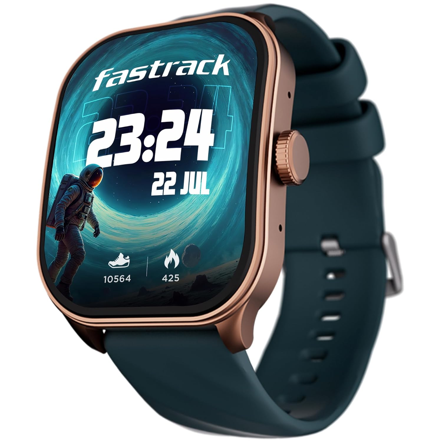 Fastrack Limitless FS2 Pro Smartwatch|1.96″ Super AMOLED Arched Display with Functional Crown and Resolution of 410X502|Singlesync BT Calling|Nitrofast Charging|110+ Sports Modes|200+ Watchfaces,Teal