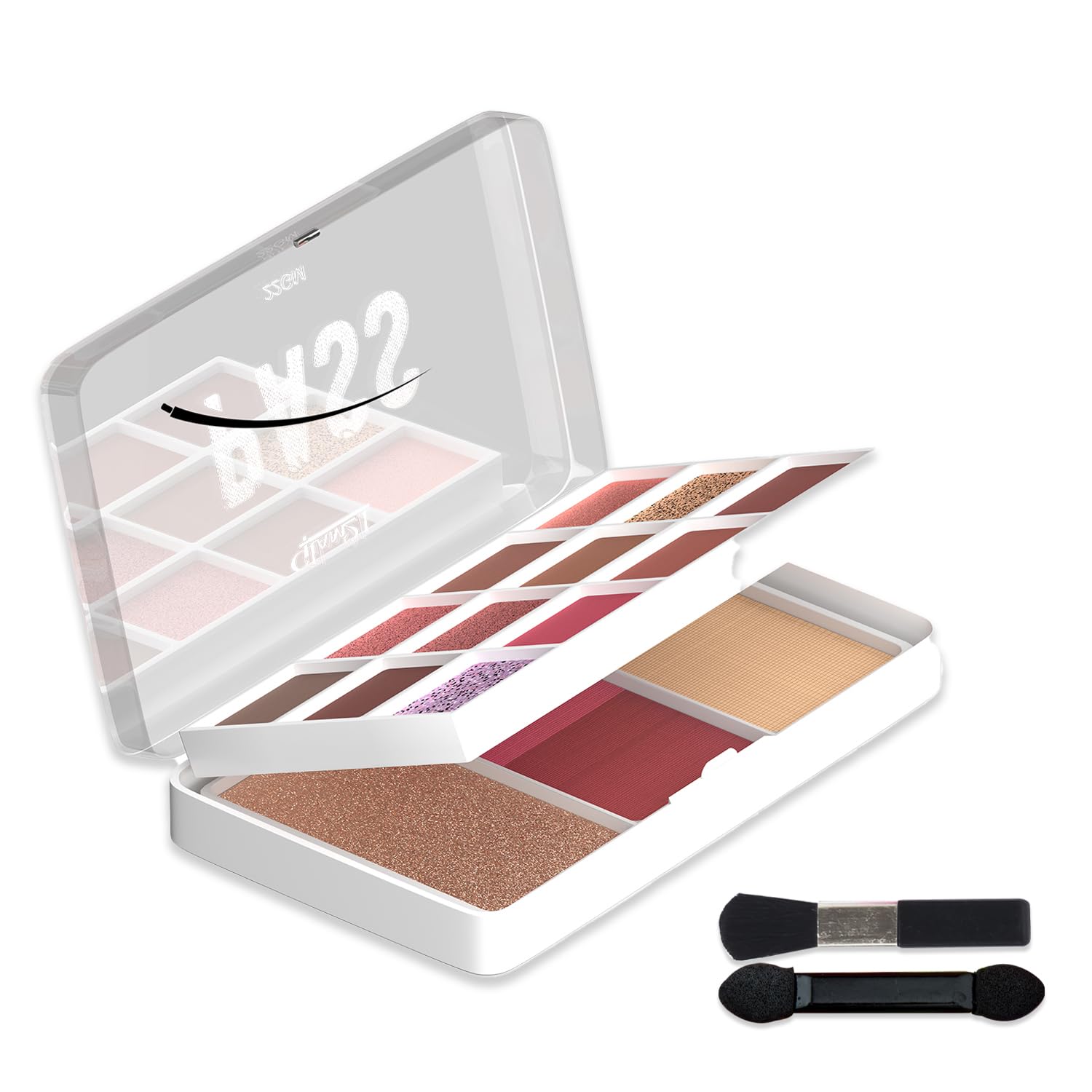 Glam21 Pocket Pass All-in-one Makeup Face Palette| Eyeshadows, Compact, Blush, Highlighter with Brushes| Highly Pigmented | Mix of Mattes & Shimmers |Travel-Friendly |Premium Pass