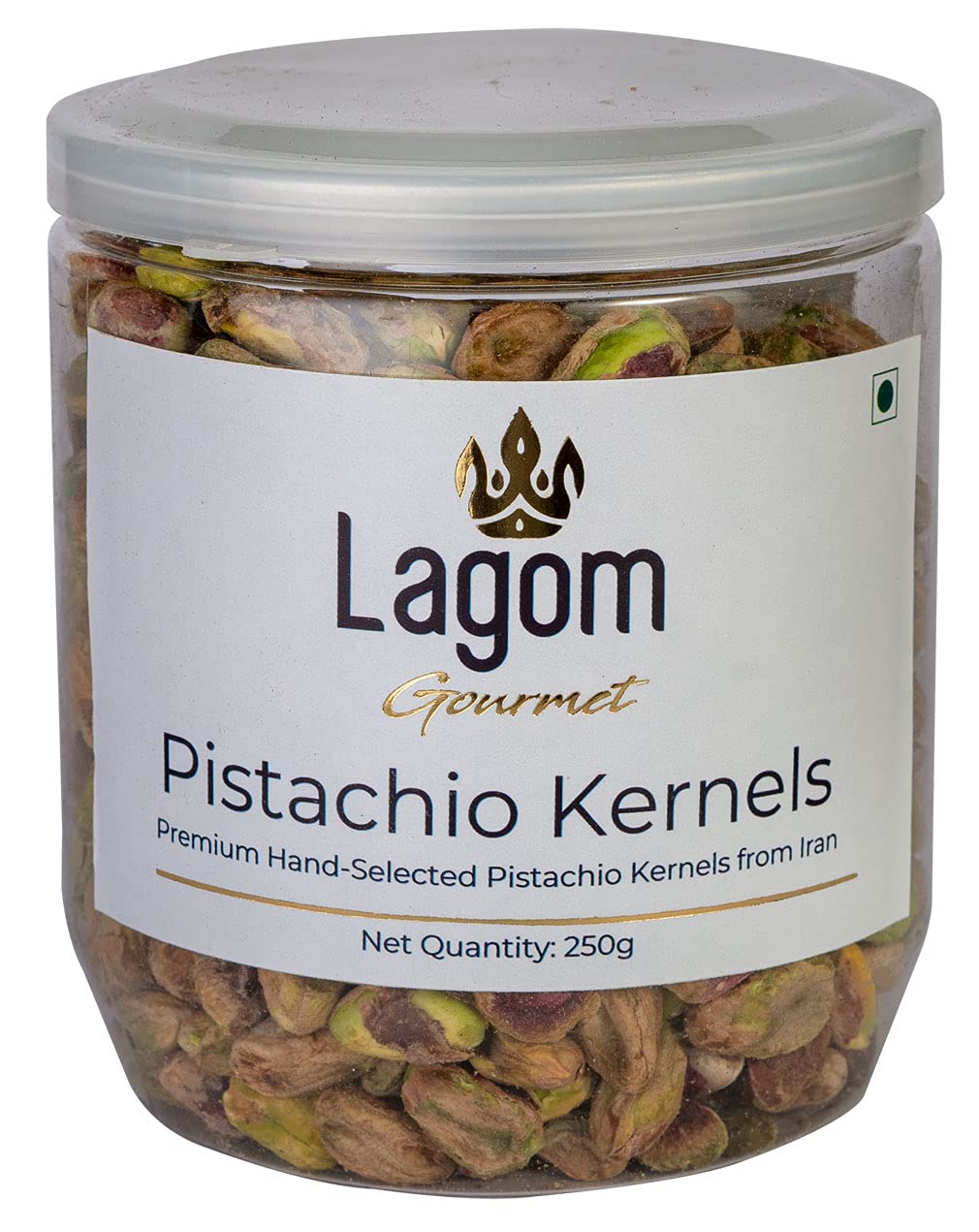 Lagom Gourmet Pistachio Kernels 250g | All Natural | No Preservatives | No Additives | Gluten Free | Vegan | Plant Based | Non GMO | Nuts | Dry Fruits | Pistachios | Pista Without Shell