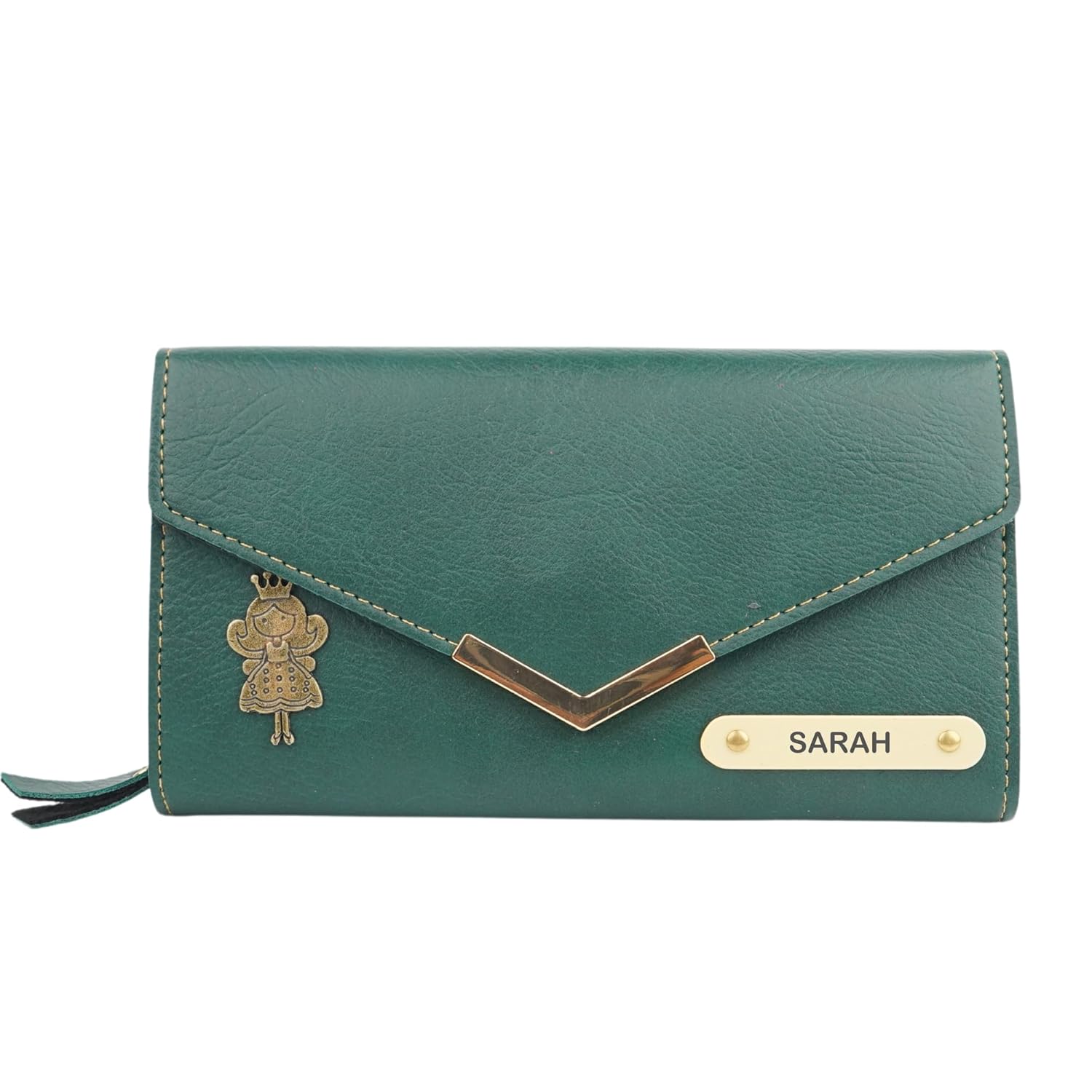 Men’s Personalized Women Wallet I Customized Slim Stylish Leather Purse with Name & Charm I Unique Birthday Anniversary Gift for Women Love Wife Employees Clients