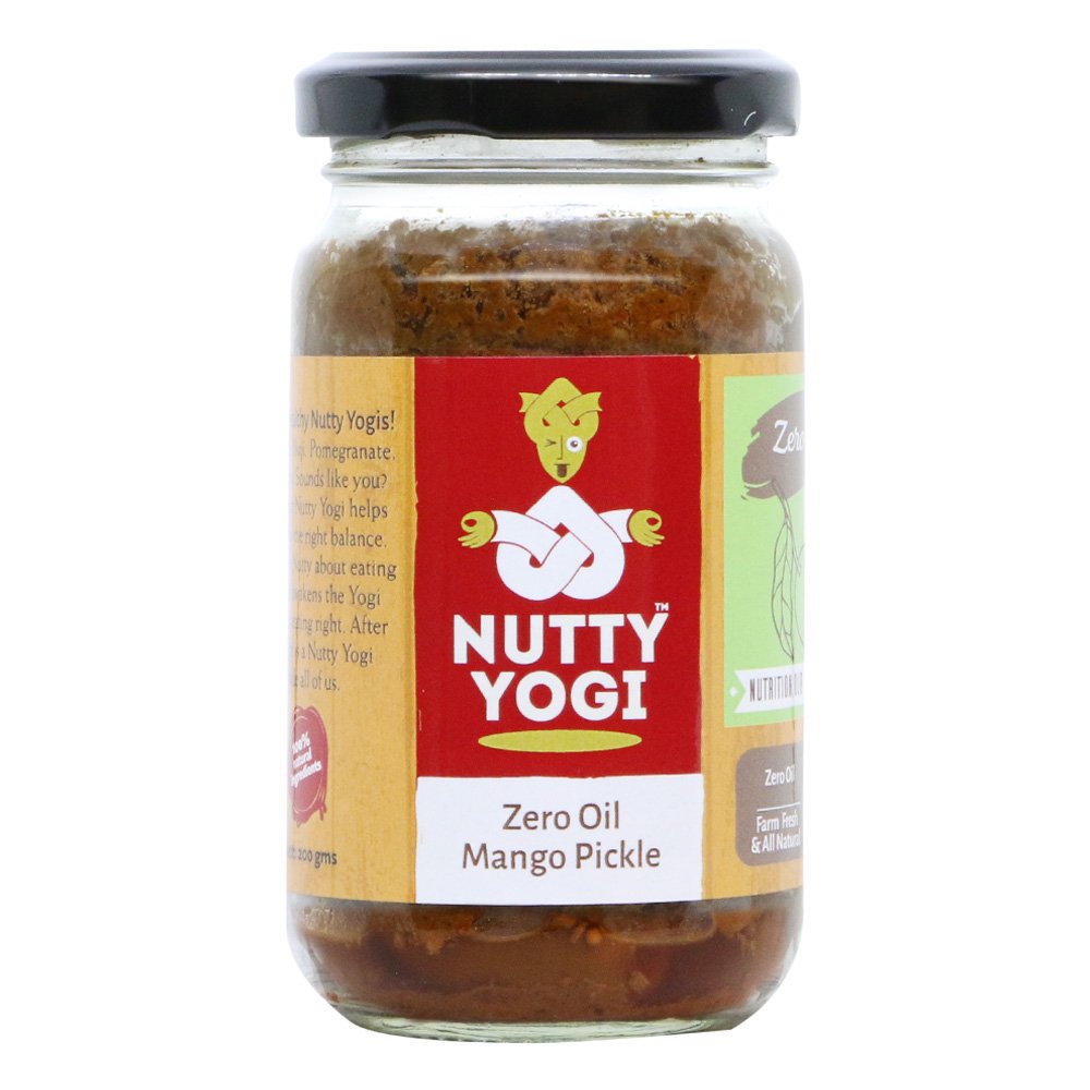 Nutty Yogi Homemade Zero Oil Mango Pickle | Sukha Aam ka Achar |Traditional Recipe No Oil |Made with Natural Spices | No oil | All Natural | Vitamin C | – 200 gm