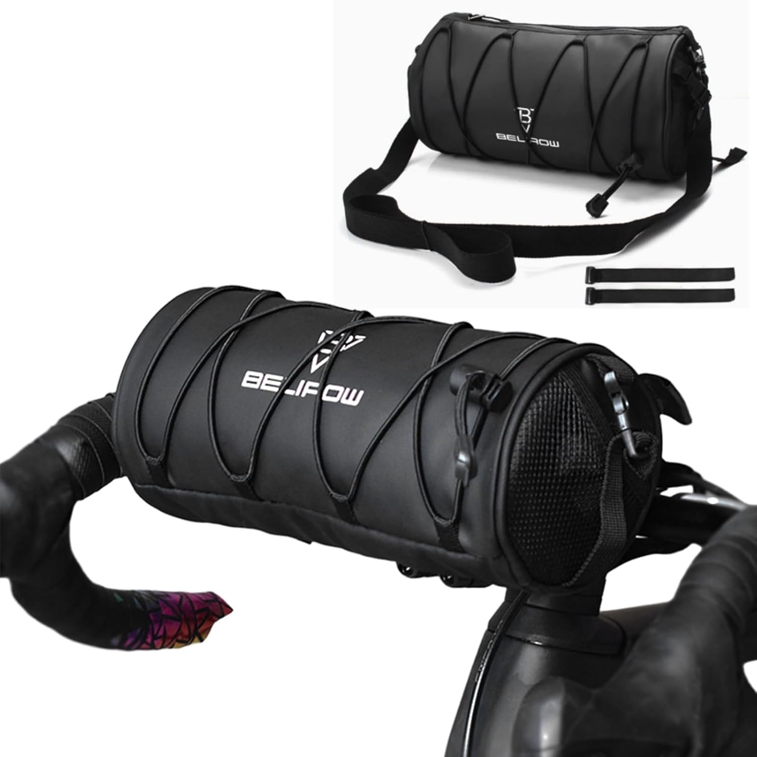 Proberos® Cycle Frame Bag, 5L High-Capacity Waterproof Bike Front Fork Multifunction Riding Storage Zipper Pouch Beam Saddle Fashion with Handle & Shoulder Strap