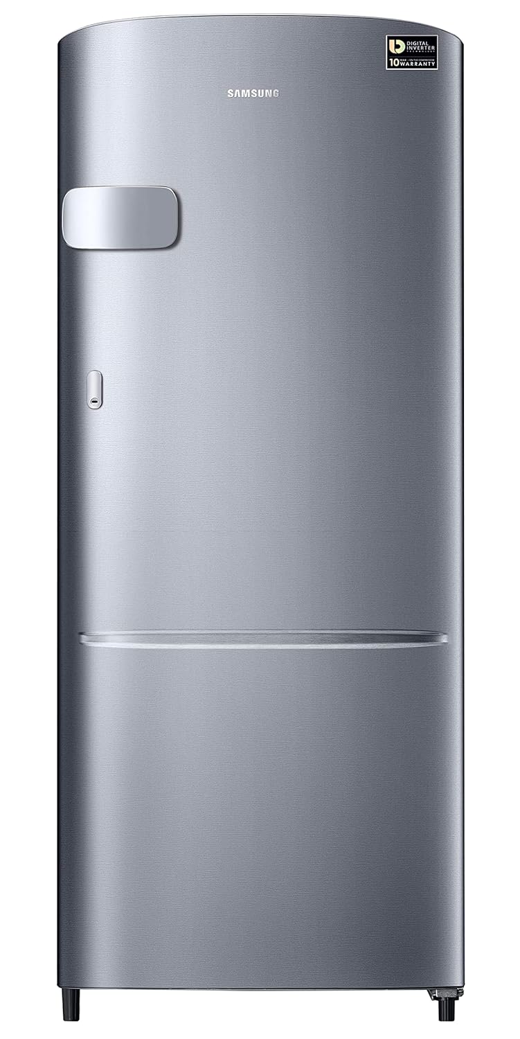 Samsung 183 L, 3 Star, Digital Inverter, Direct-Cool Single Door Refrigerator (RR20C1Y23S8/HL, Silver, Elegant Inox)