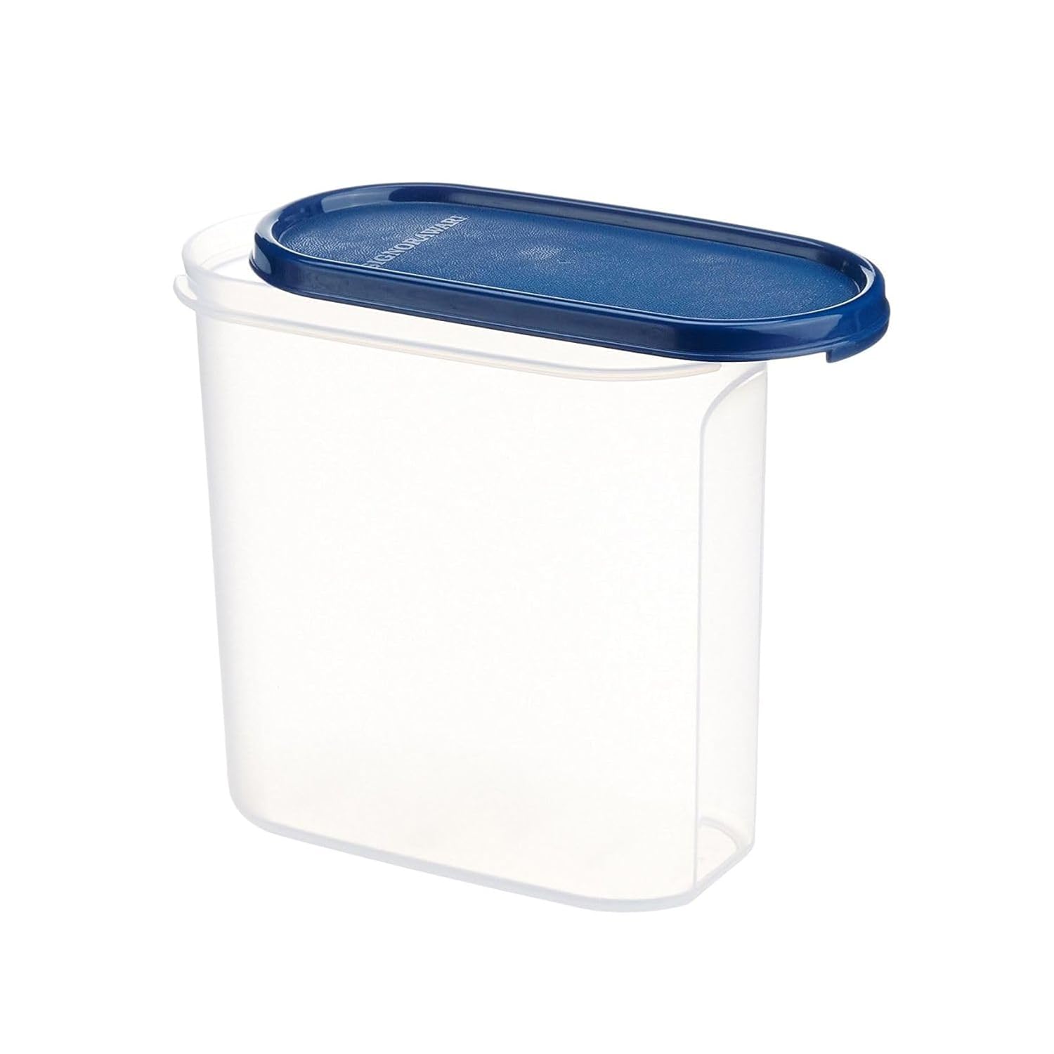 Signoraware Modular BPA Free Plastic Oval Container | Microwave & Dishwasher safe | Airtight & Leakproof | Kitchen & Pantry Storage | Ideal for Grains, flour & Pulses Storage ( ModBlue | 1.7 Ltr )
