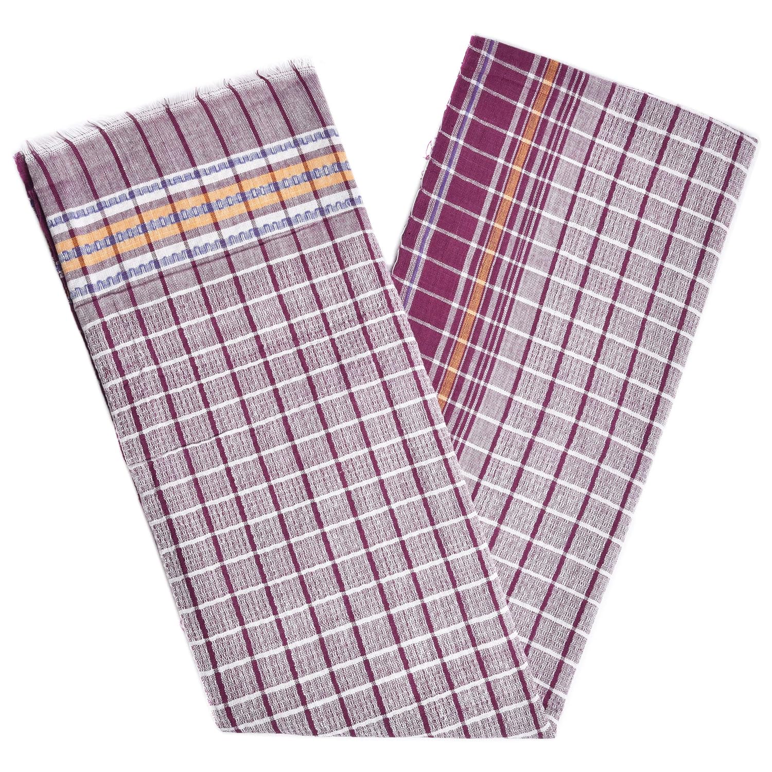 Strotam Pure Cotton Handloom Bath Towel 110 GSM Extra Large Size Bankura Gamcha (Set of 1 Purple)