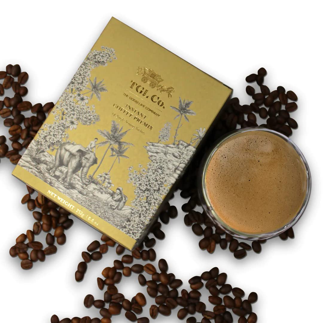 TGL Co. Instant Coffee Premix (14 Sachets) | Antioxidant-Rich | No Artificial Flavors | Smooth & Aromatic | Perfect for Travel & On-the-Go