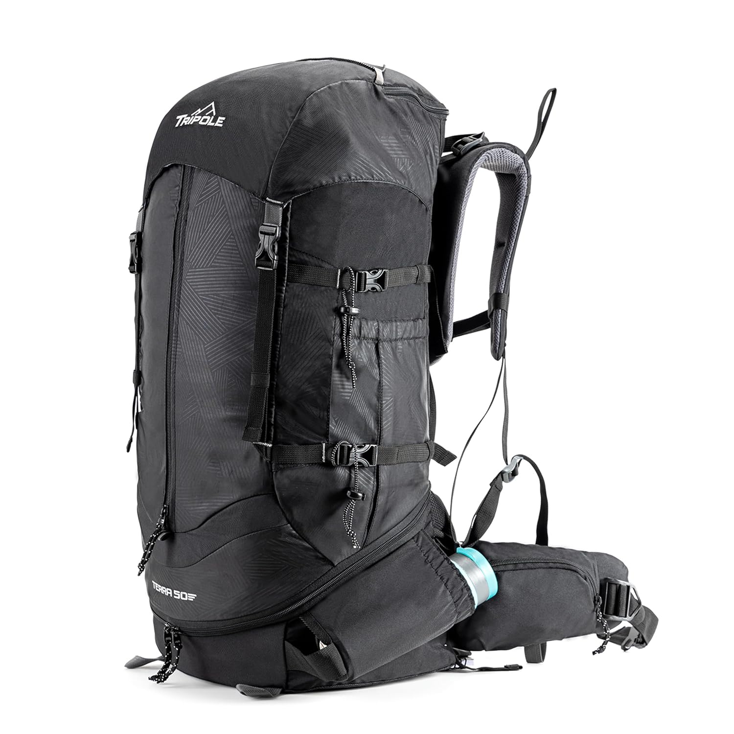 Tripole Terra Backpacking and Trekking Rucksack with Front Opening, Rain Cover and Metal Frame | 3 Year Warranty