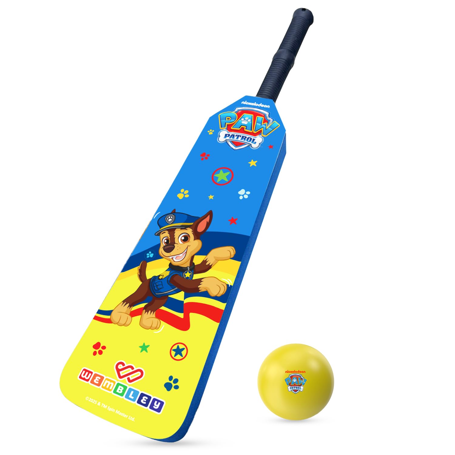 Wembley Paw Patrol Bat Ball Set for Kids| Easy Grip Ergonomic Design Cricket Bat and Ball| Lightweight EVA Foam Bat| Ideal Gift for Active Play (Paw Family)