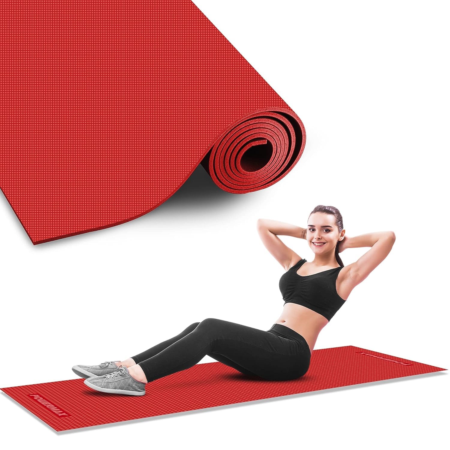 Yoga Mat Gym Workout 4 mm thickness, Anti-Slip Yoga Mat for Men & Women,Fitness yoga mat, 4mm thick lifelong yoga mat (4MM, RED)
