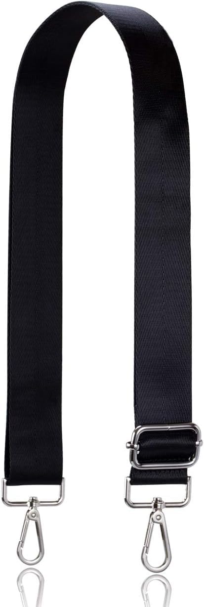 coku Multipurpose Replacement Adjustable Crossbody Sling Side Bag Strap Hand Shoulder Belt for Purse Strap, Camera Belt, Handbag, Messenger Bag with Swivel Snap Hooks (Black)