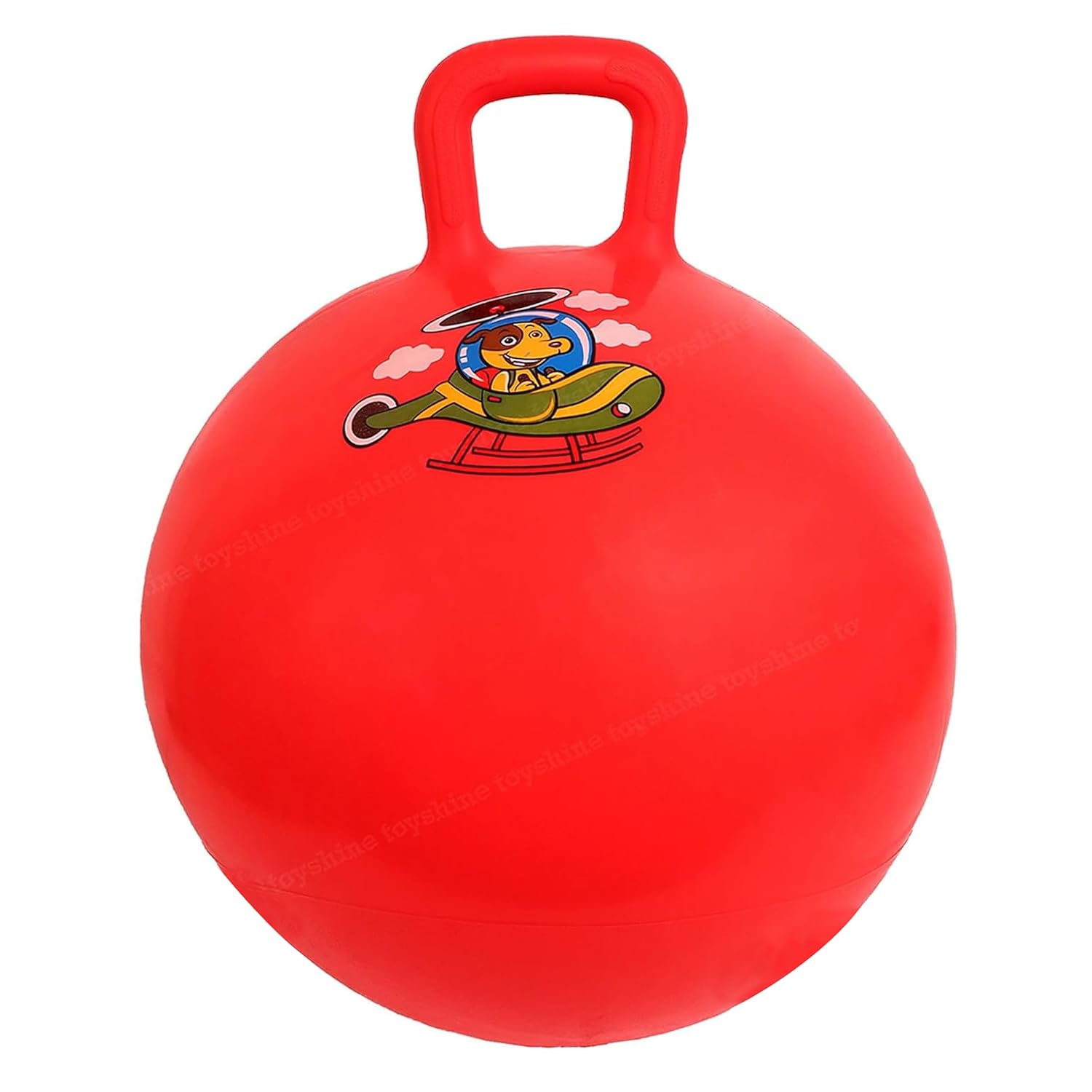 Toyshine 55cm Hopper Ball Inflatable Hopping Balls Jumping Therapy Toys Sit and Bounce Ball with Handle for Kids Ages 5+, Red