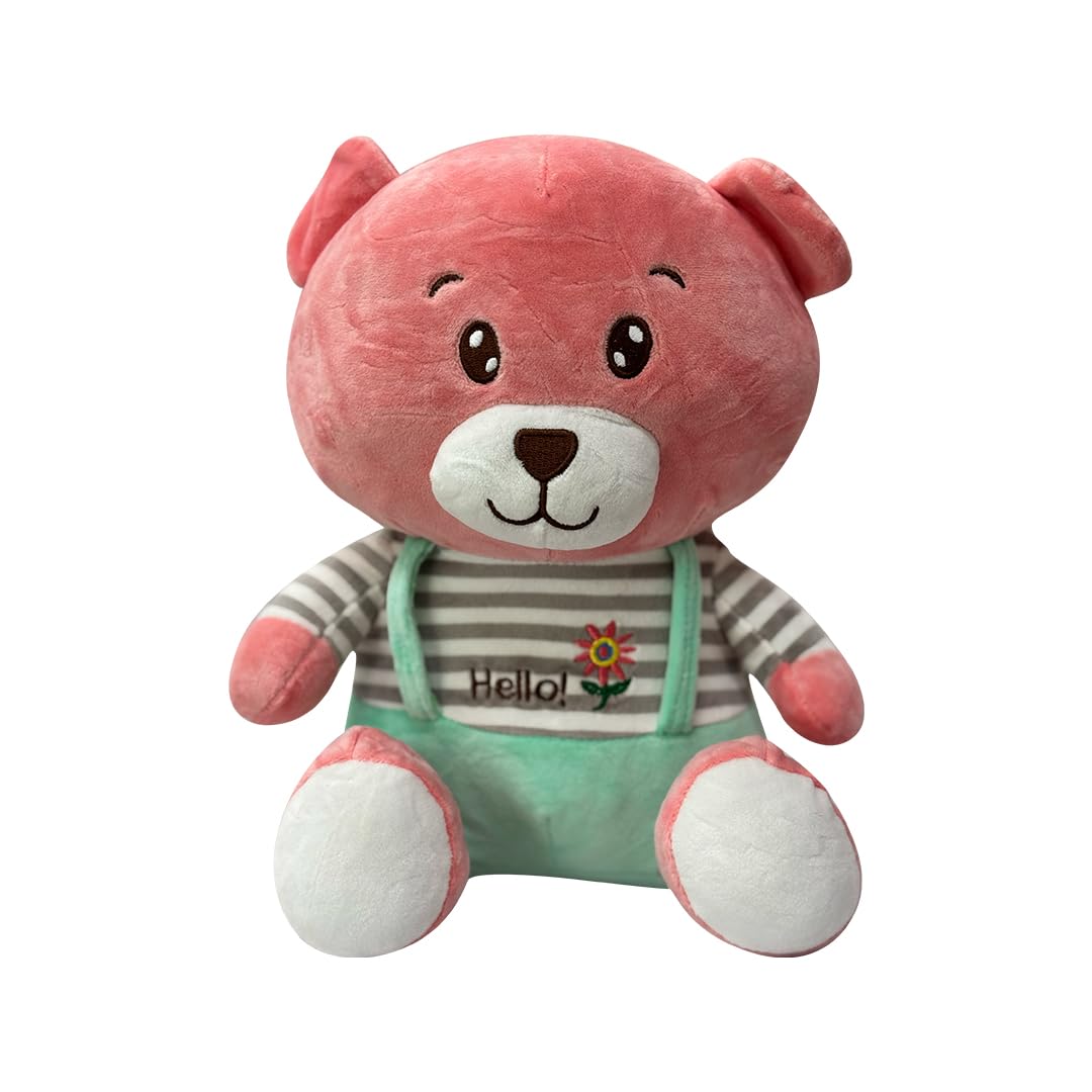EITHEO Baby Stuffed Animal Plushie – 25 cm Huggable Soft Teddy Plush Toy for Kids, Girls & All Ages, Adorable Cuddly Stuffed Toy, Multicolor (Teddy Green)