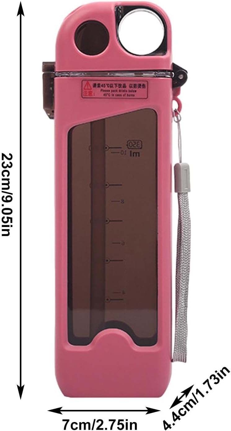 Jessica Exim 350ml Portable Water Bottle – Non-Toxic, BPA-Free, Leakproof with Locking Lid & Silicone Spout for Gym & Yoga (Pink)