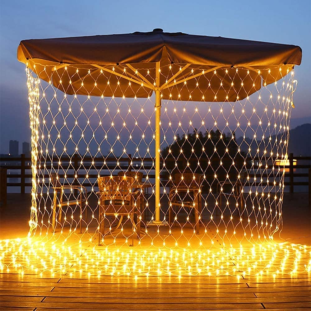The Purple Tree Net Mesh String Lights for Diwali, Waterproof Light with 8 Lighting Modes, 200 led Bulbs,Outdoor Indoor,Curtain,Diwali Light, Party,Wedding,Fairy,Wall Decorative(3×2 Mtr)