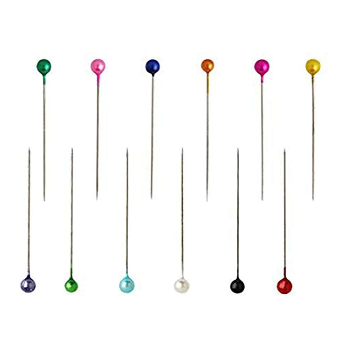 Diy Crafts 18041 Pins 38mm Pearlized Ball Head Pins for Dressmaking With Transparent Casess for Works, Pack of 1200, Design # No 2, Pack of 1200