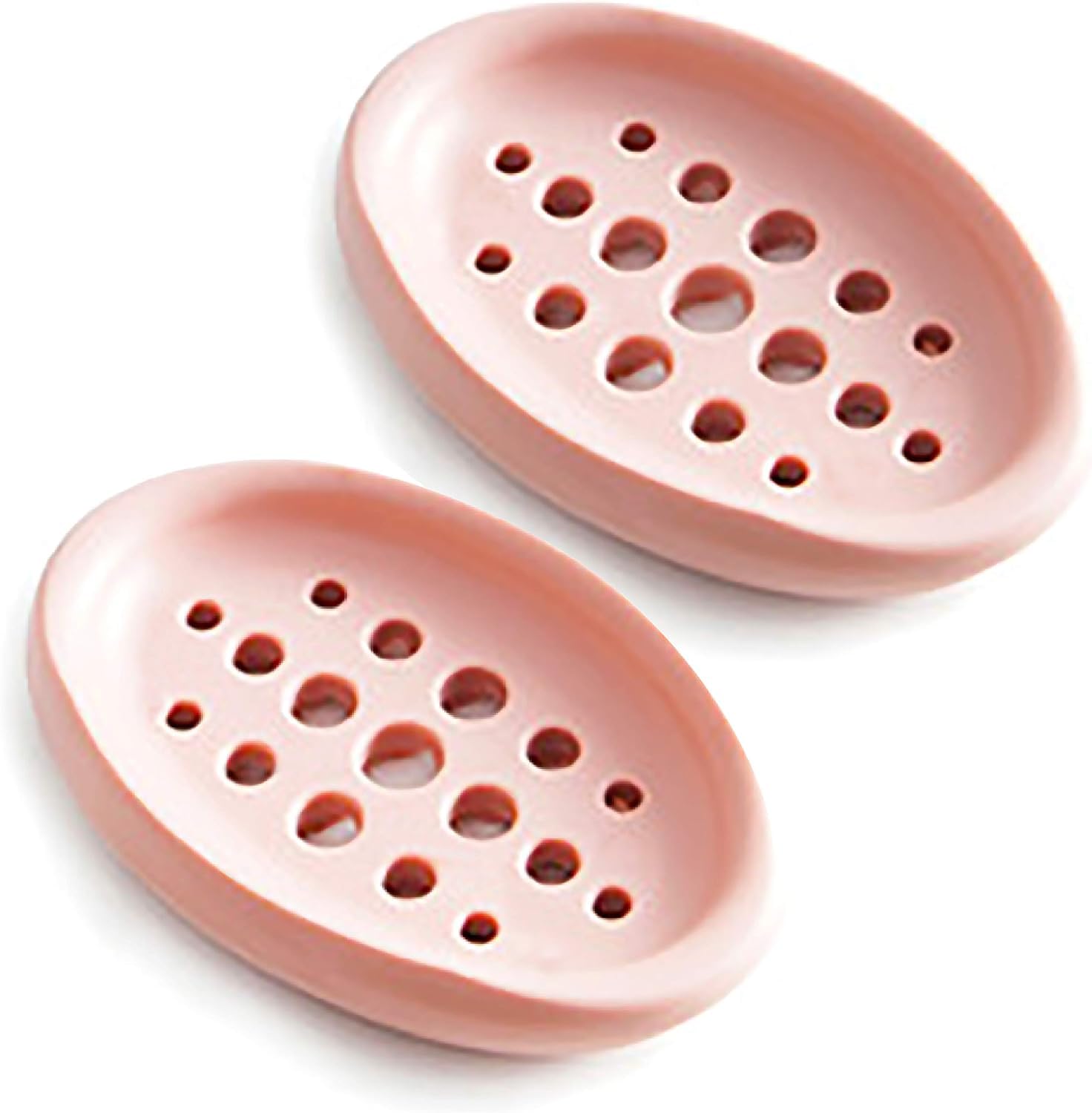 Potency Soap Tray, 2 PCS All in One Silicone Soap Dish with Brushes Multipurpose Self Draining Soap Holder for Bar Soap Shower Bathroom Sink Kitchen (Pink, Pack of 2)