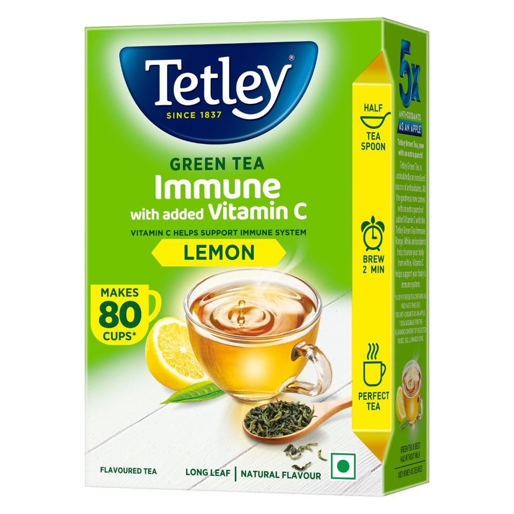Tetley Long Leaf Green Tea, Lemon, 100g