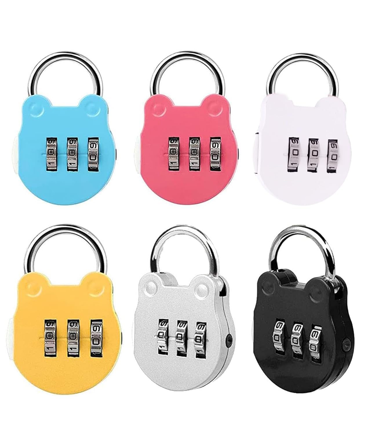 6 Pcs Number Lock, TSA Locks for Luggage, Number Locks for Door Resettable Pin Number Padlock Smart Lock for Bag Small Lock for School Gym Locker Sports Locker Fence Toolbox Gate(6 Colors)