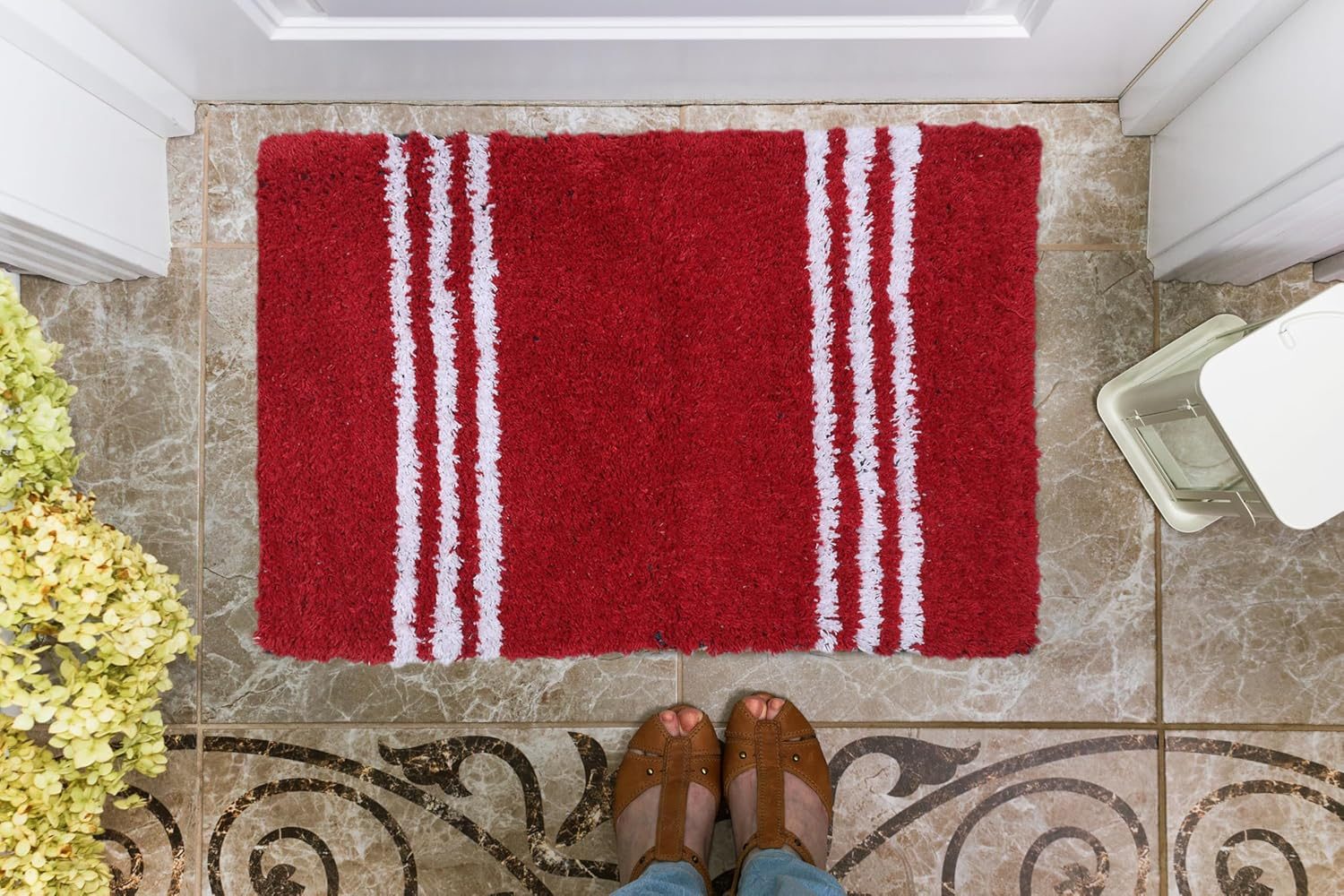 AAZEEM Absorbent Door Mat for Indoor Entrancex Non Slip Mat for Front Door Entryway, Soft Cotton Home. Hotel Balcony Floor Carpet, Floor Mats for Home, KitchenFloor Door Mat |-(55x35cm)