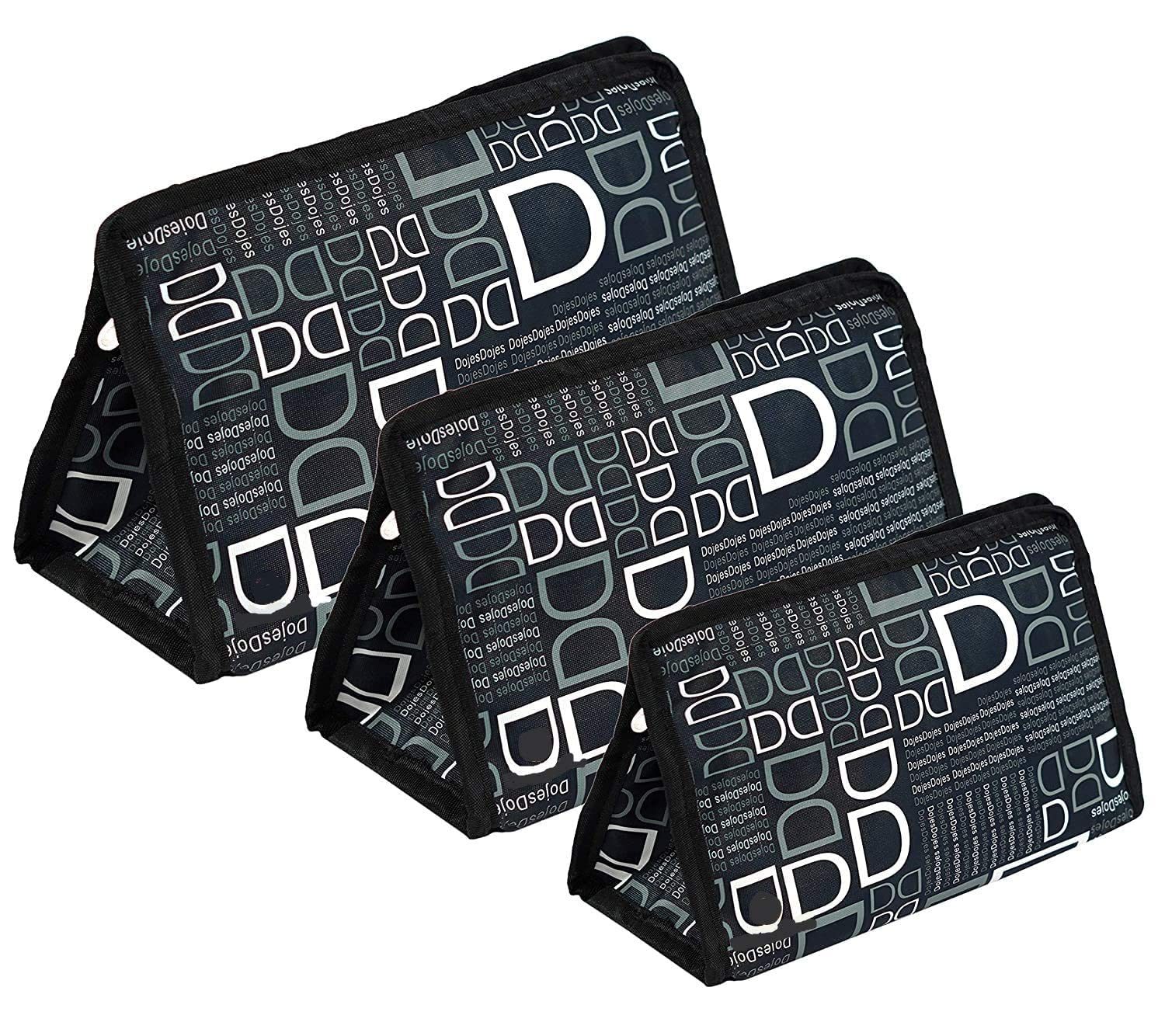 ADJD Cosmetic Pouch Travel Pouch Toiletry kit Shaving kit Cosmetic Bag for Men and Women (Set of 3 D- Black)