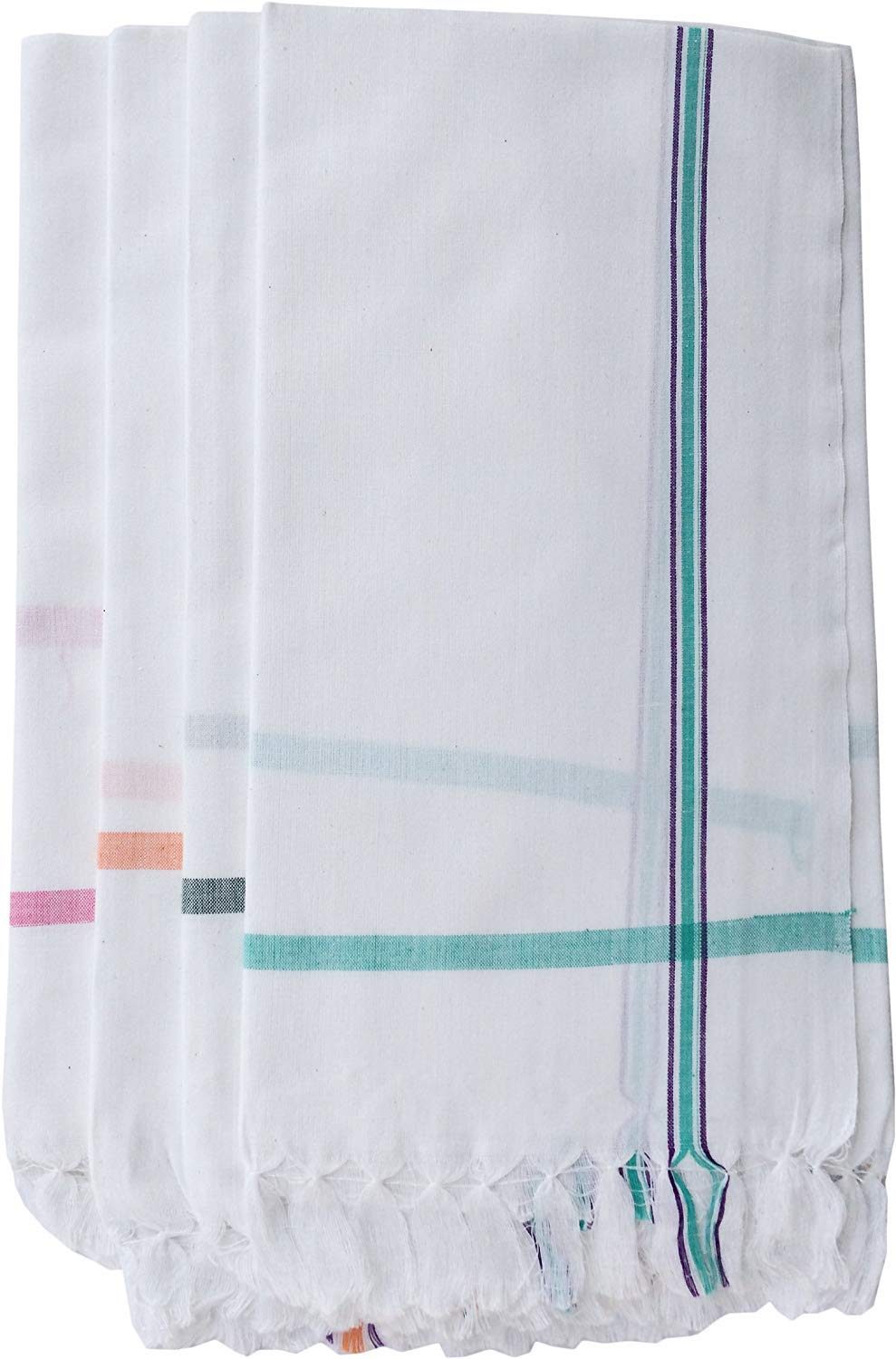 Ayus Cotton Handloom Cotton Fast Absorbing Bath Towels ( Pack of 4, 30 x 60 inch, 2.5 x 5 Feet, Light Weight)