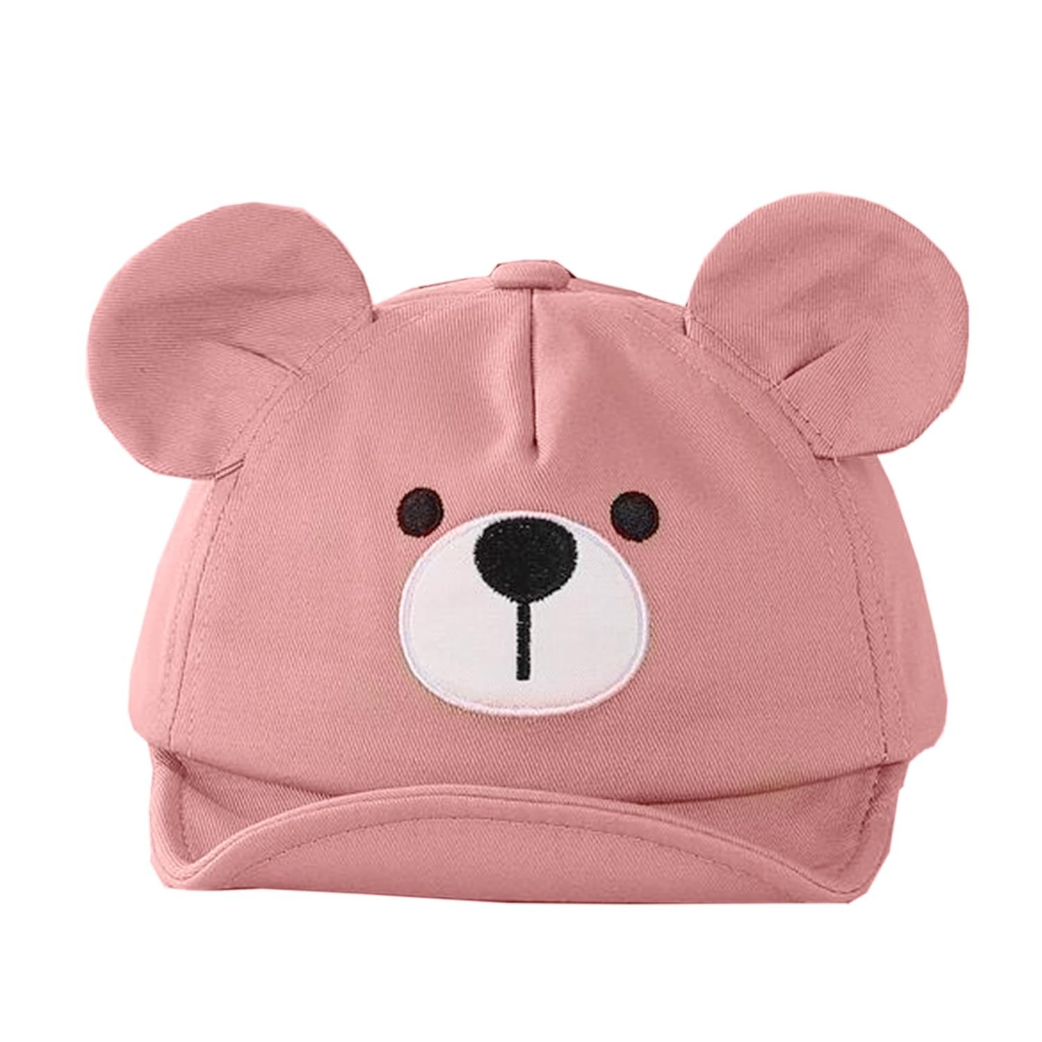 BabyMoon Cotton Baby Kids Boys Girls Summer Cap Bear Design | 0-4 Years | Pink
