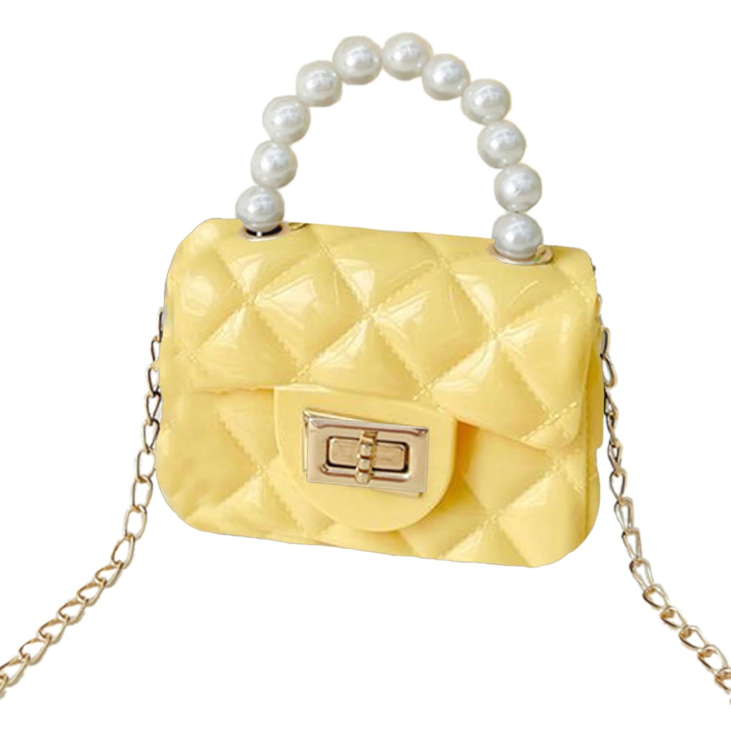 BabyMoon Kids Jelly Sling Purse Baby Fashion Handbag | 9x13x5 CM | Yellow