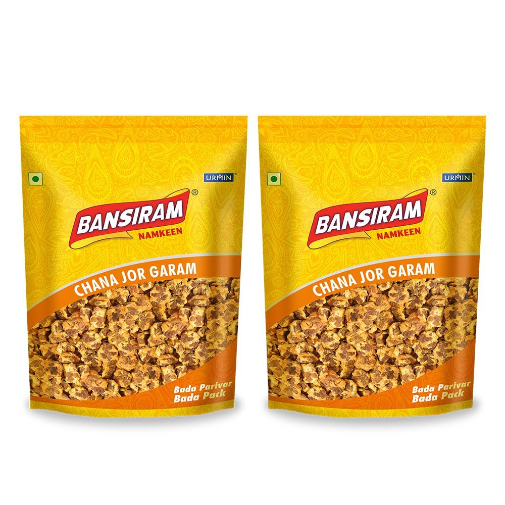 Bansiram Namkeen Chana Jor Garam Snack, Food Mixed Spices (Pack of 2 X 375gm) – 750gm