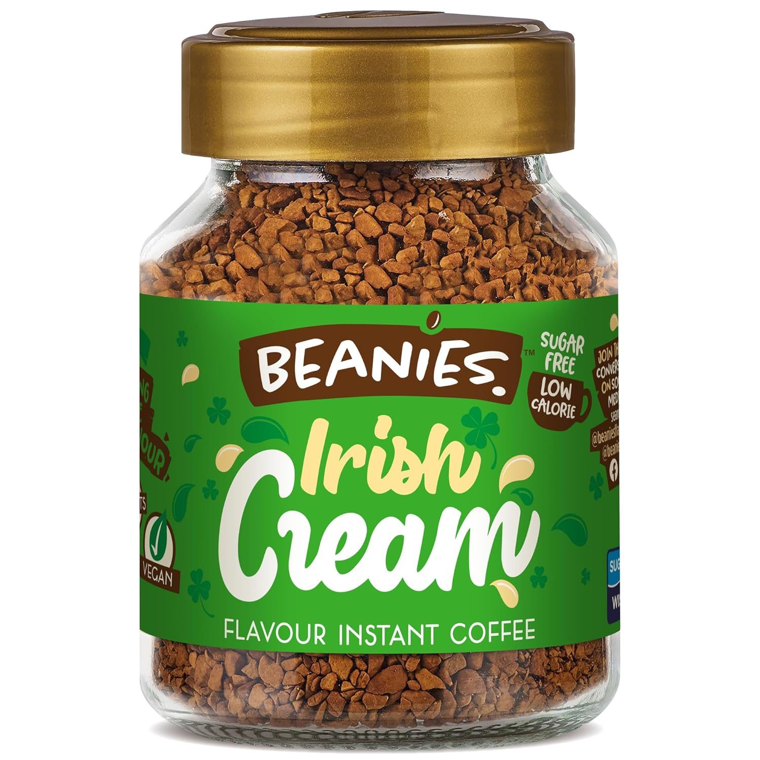 Beanies|Instant Flavoured Coffee |Irish Cream|Low Calorie, Sugar Free|50 g|Pack of 1
