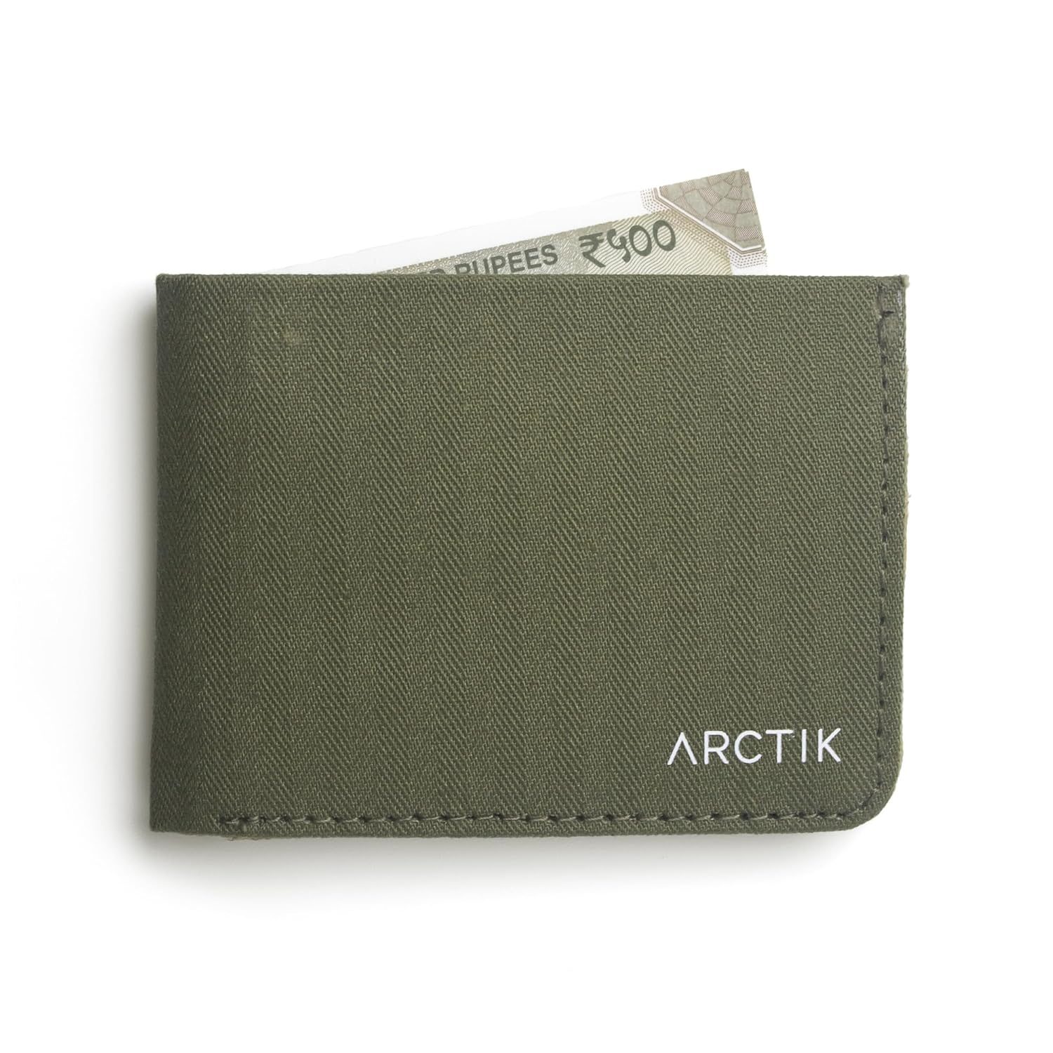 Bellblock Canvas Wallet for Men | with Sim, Mobile Pin & Hidden Extra Card Slots | Cotton Canvas | Olive Green (Pack of 1)
