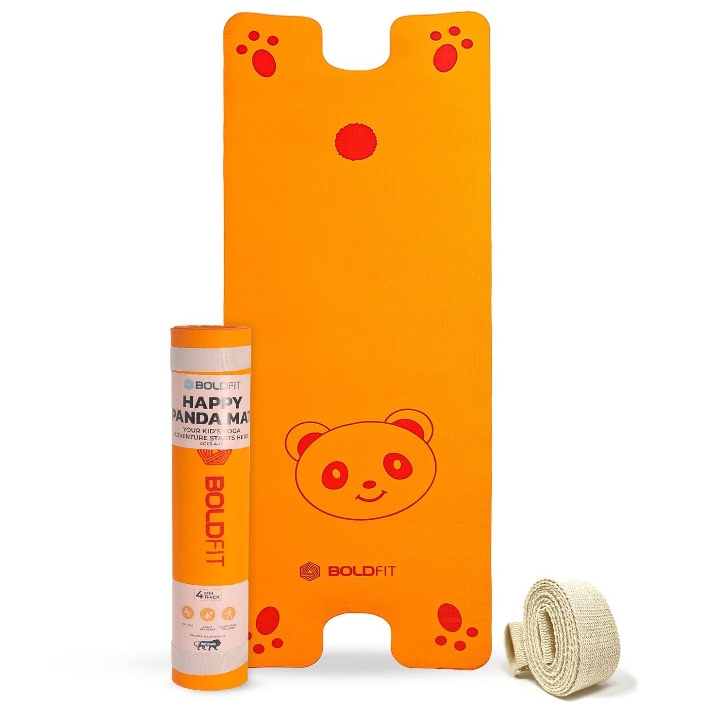 Boldfit EVA Yoga Mats For Kids, Children, Home Workout Gym Mat For Kids Anti Slip Yoga Mat 4mm Workout Mat For Kids Yoga Mate Exercise Mats For Workout At Home Exercise Mat for Kids Yoga – 4mm Orange