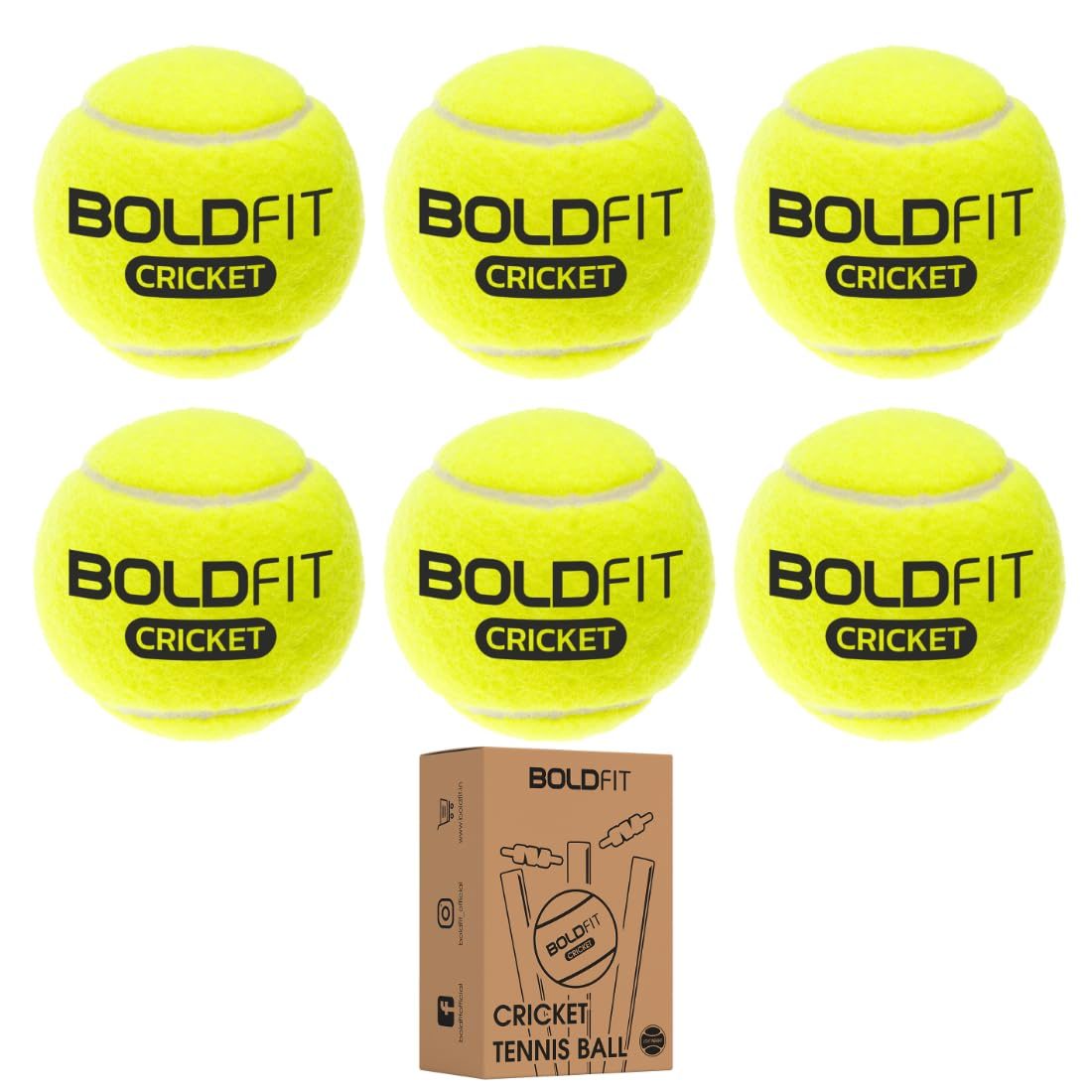 Boldfit Tennis Ball for Cricket Soft Tennis Balls Tennis Ball for Tennis Court Lightweight Tennis Ball Tournament Tennis Cricket Ball Sturdy Cricket Tennis Ball Turf Cricket Ball Tennis