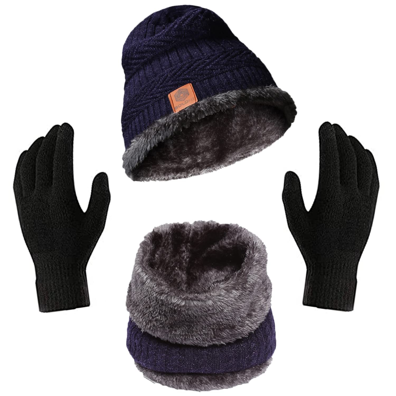 Boldfit Winter Cap set, Woolen Cap, Beanie Cap, Winter Gloves, Mufflers and Neck Warmer Winter Clothes for Women and Men