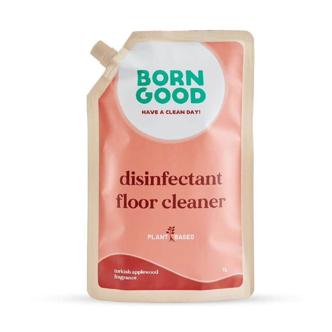 Born Good Plant Based Turkish Applewood Fragrance Disinfectant Liquid Floor and Surface Cleaner, Biodegradable, Non-Toxic And Eco-Friendly – 1 Ltr (Pack of 1) Refill Pouch