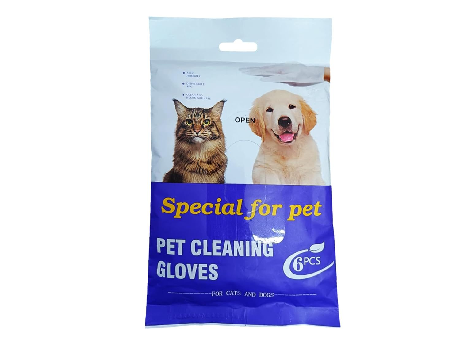 Chipmonk Pet Waterless Wipes Glove,Dogs & Cats Cleaning Antibacterial Shampoo Infused Disposable Cleaning Tool,Grooming,Bathing & Dry Deep Cleansing,Non-Alcoholic,Lick & Skin Friendly – 6 Wipe Gloves